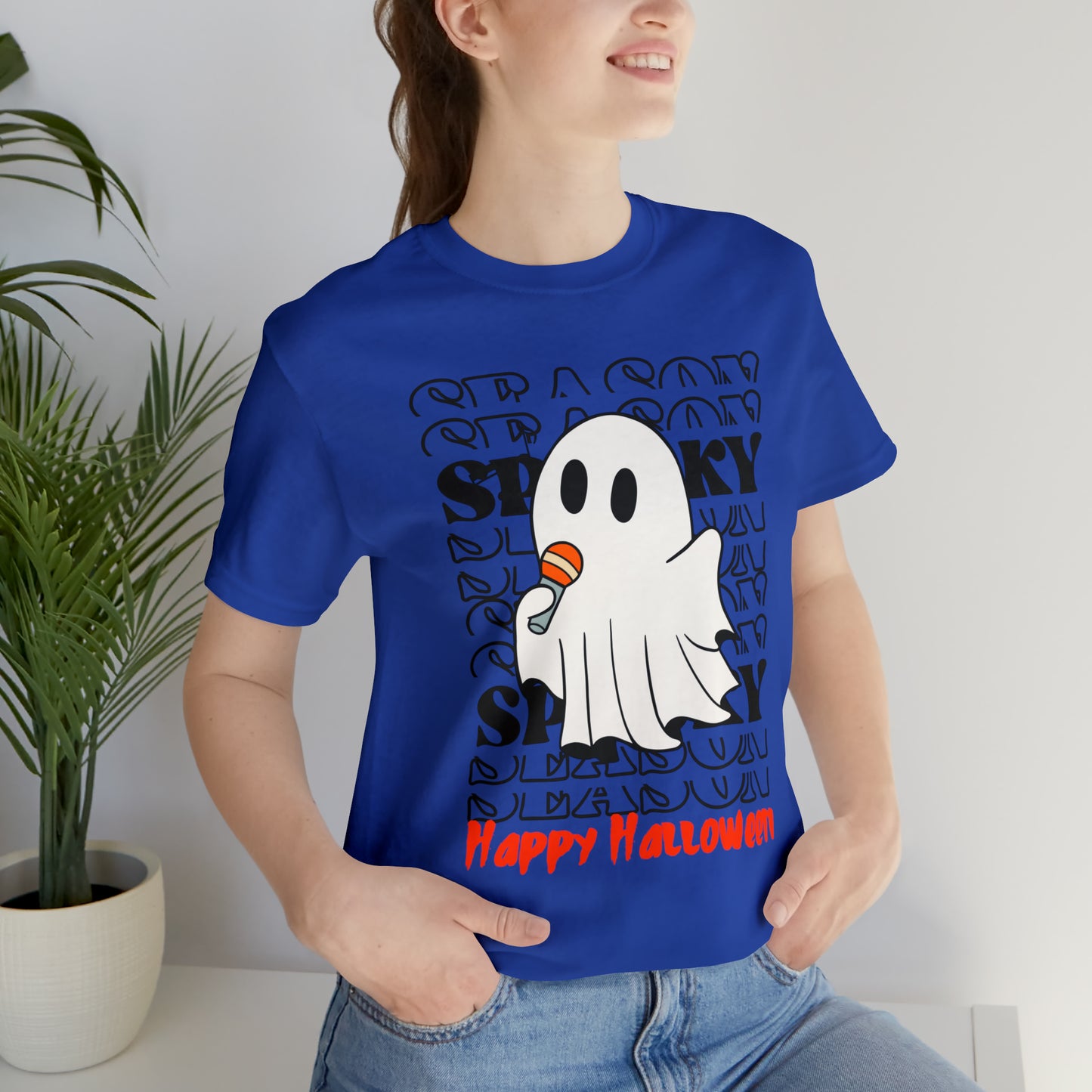 Camiseta de manga corta de jersey unisex - Halloween - Pequeño fantasma - 06