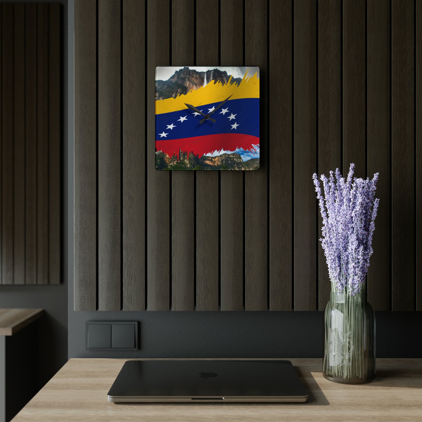 Reloj de pared acrílico - Bandera de Venezuela