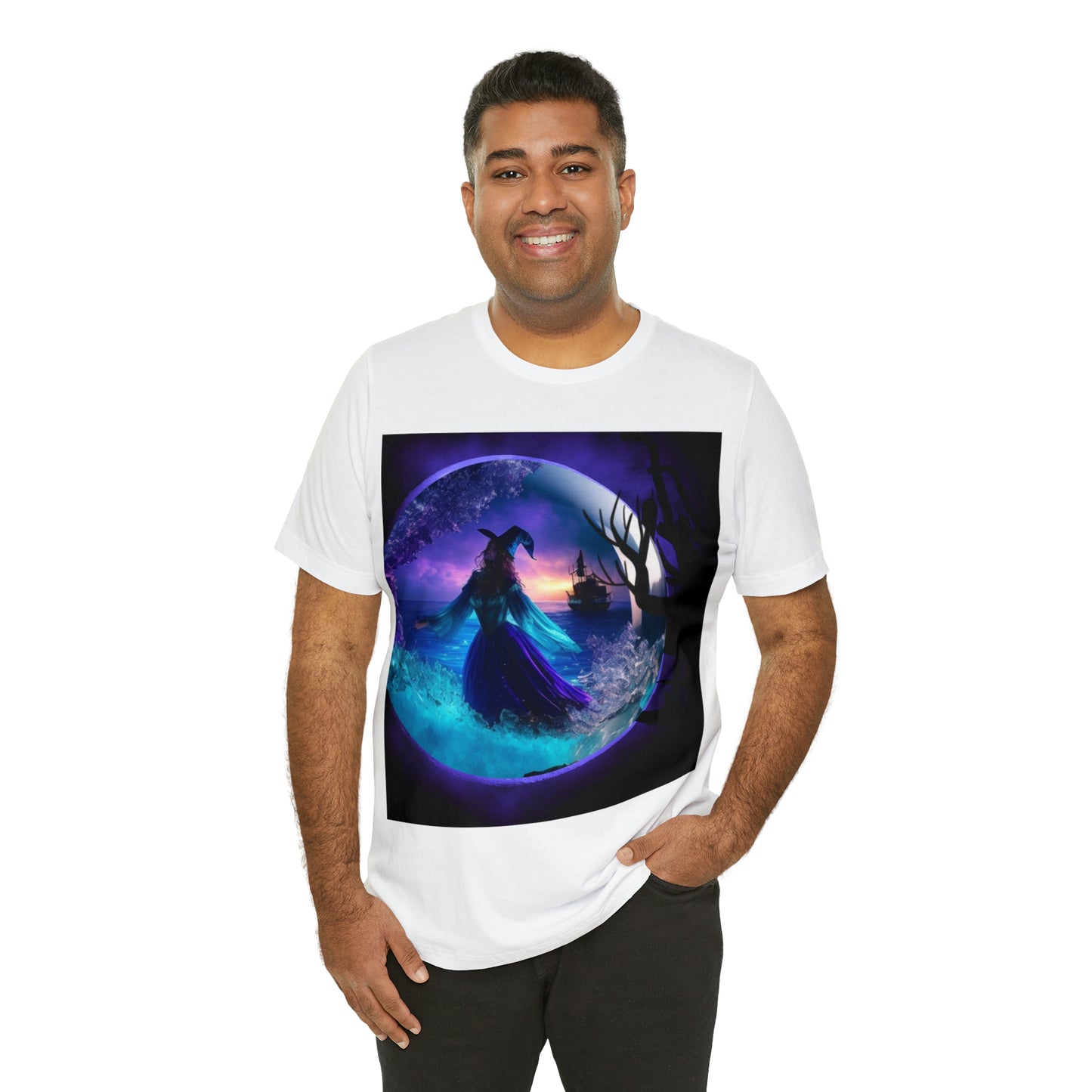 Camiseta de manga corta unisex Jersey - Halloween Witch AI - 02