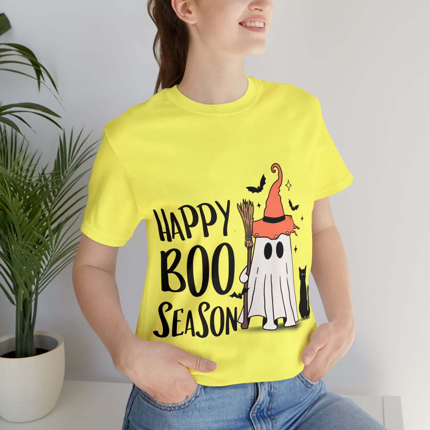 Tee-shirt à manches courtes en jersey unisexe - Halloween - Petit Fantôme - 22
