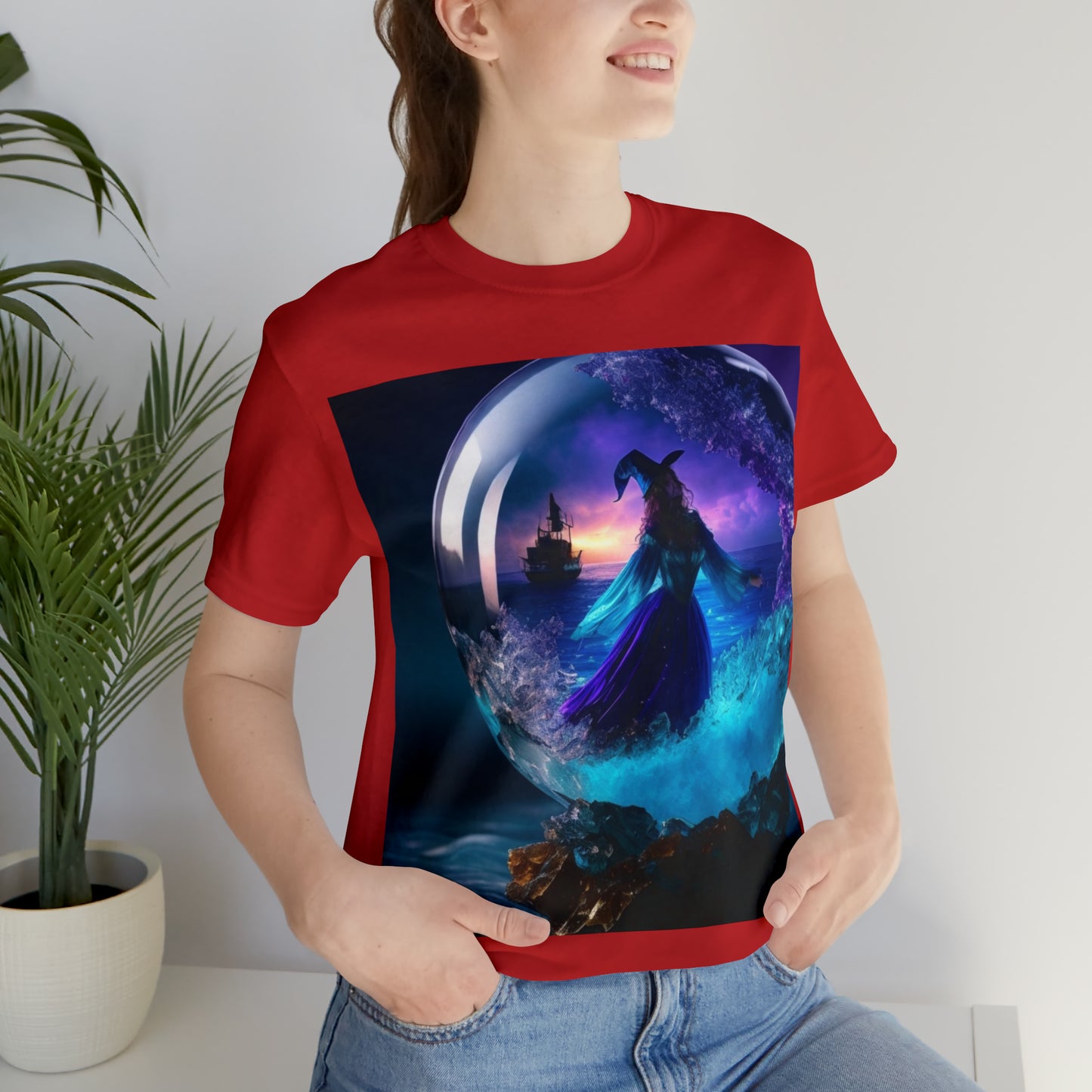 Camiseta de manga corta unisex Jersey - Halloween Witch AI - 01