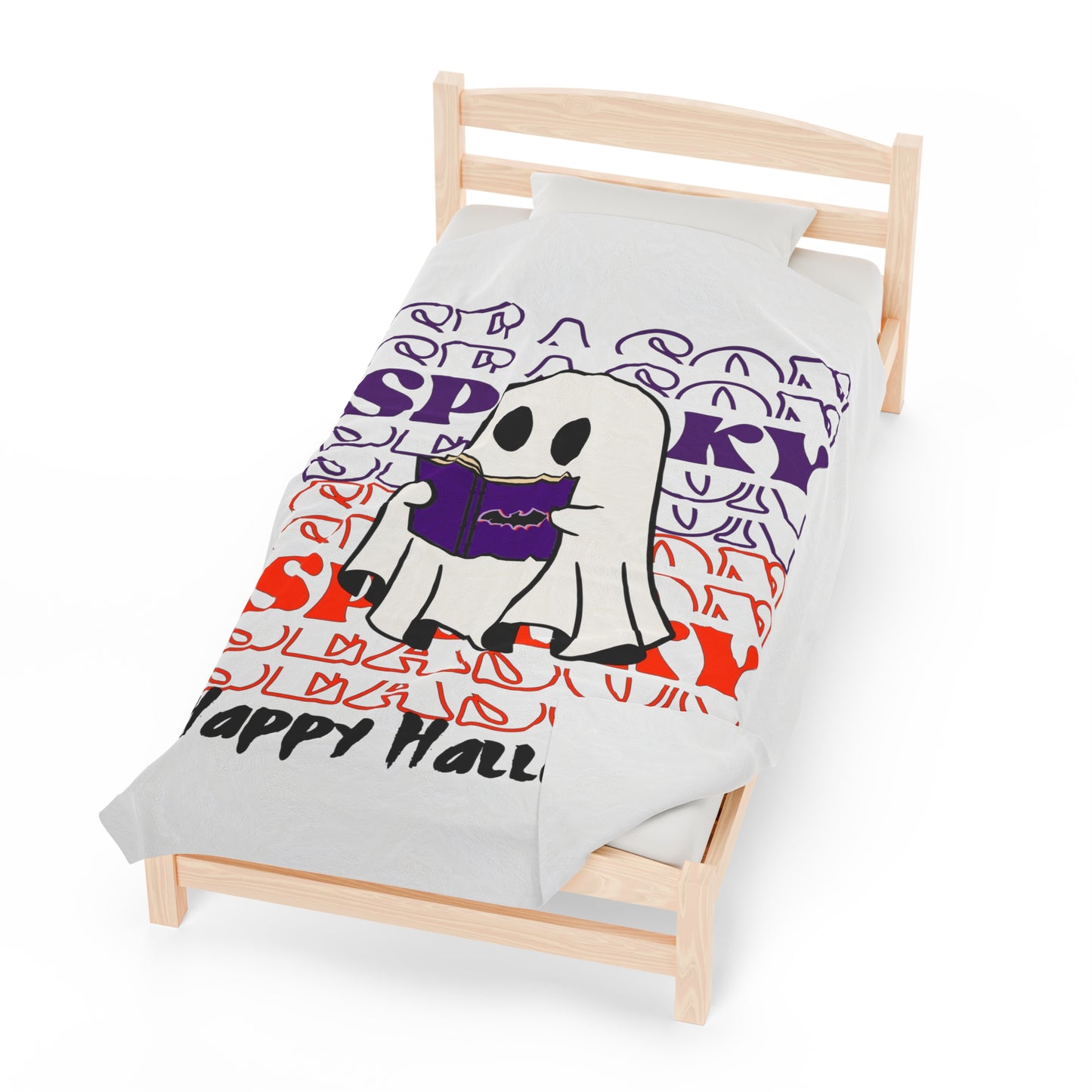 Couverture en peluche en velours - Halloween - Petit Fantôme - 07