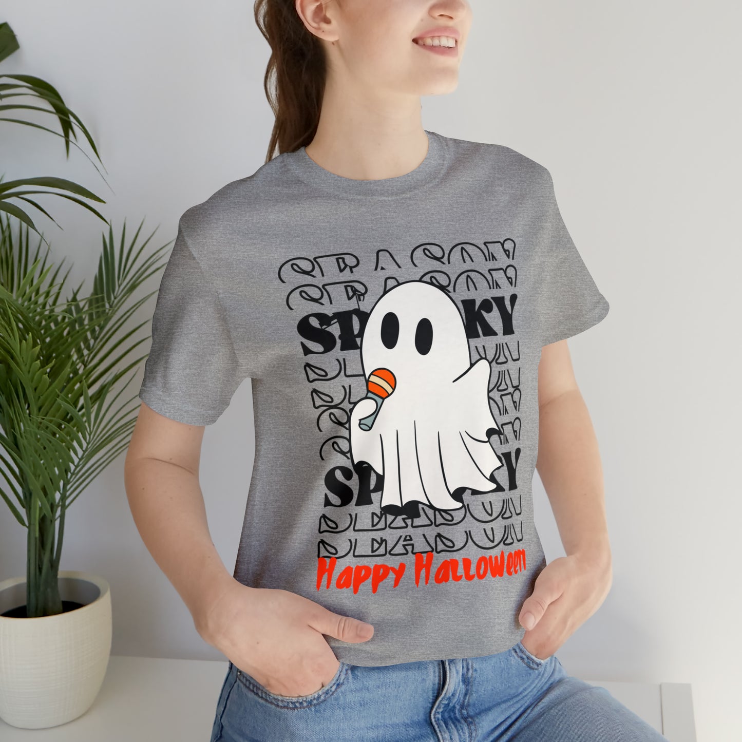 Camiseta de manga corta de jersey unisex - Halloween - Pequeño fantasma - 06