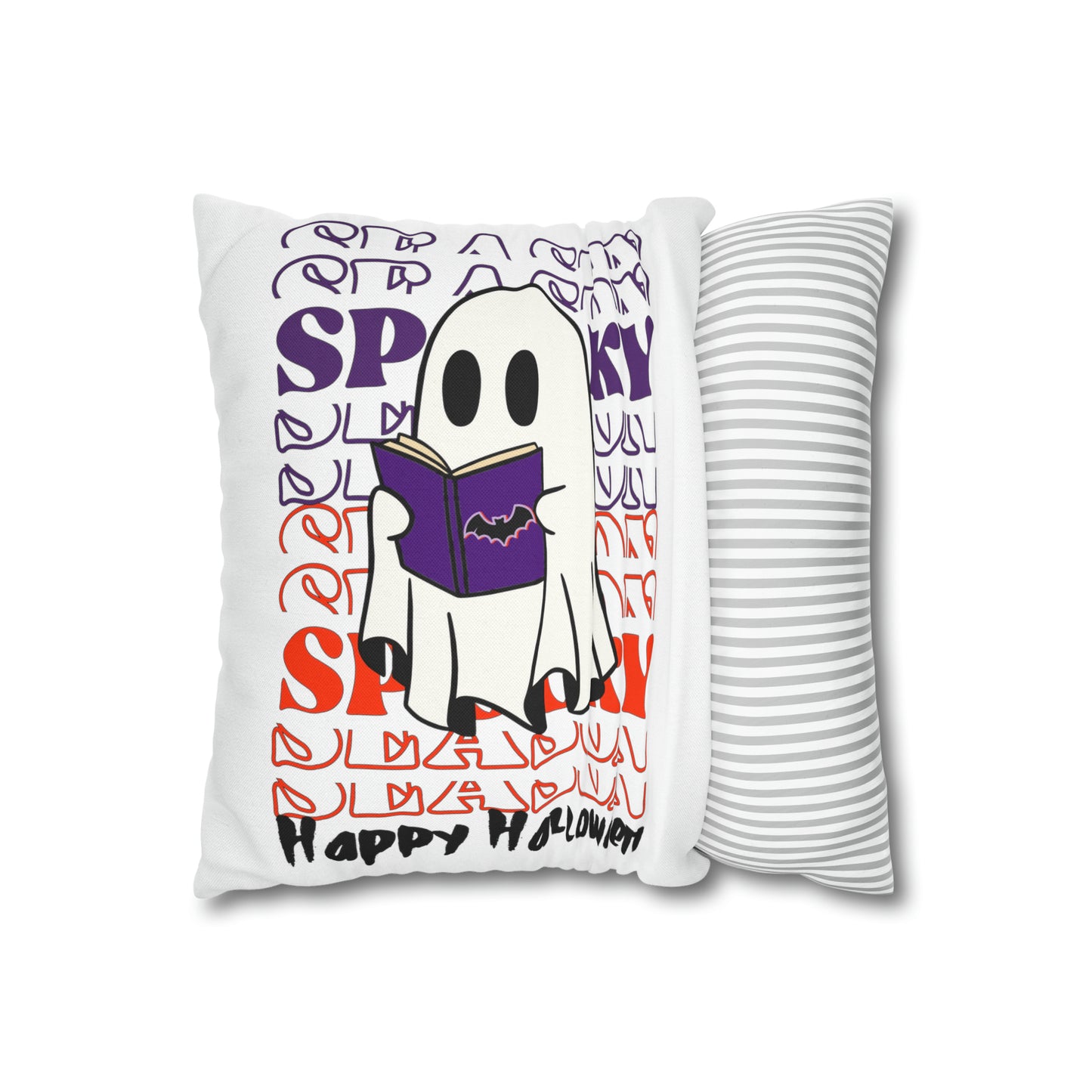 Spun Polyester Square Pillow Case  - Halloween - Little Ghost - 05/07