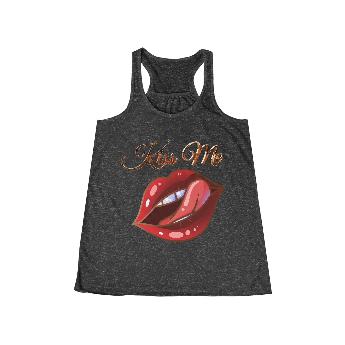 Camiseta sin mangas fluida con espalda cruzada para mujer - Labios de amor - 02