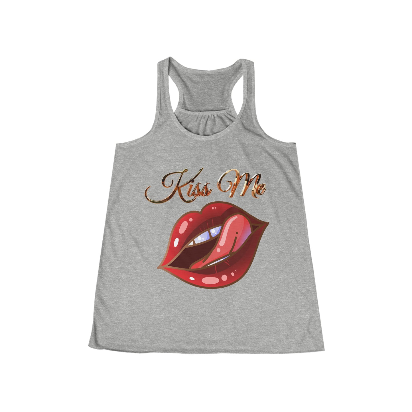 Camiseta sin mangas fluida con espalda cruzada para mujer - Labios de amor - 02