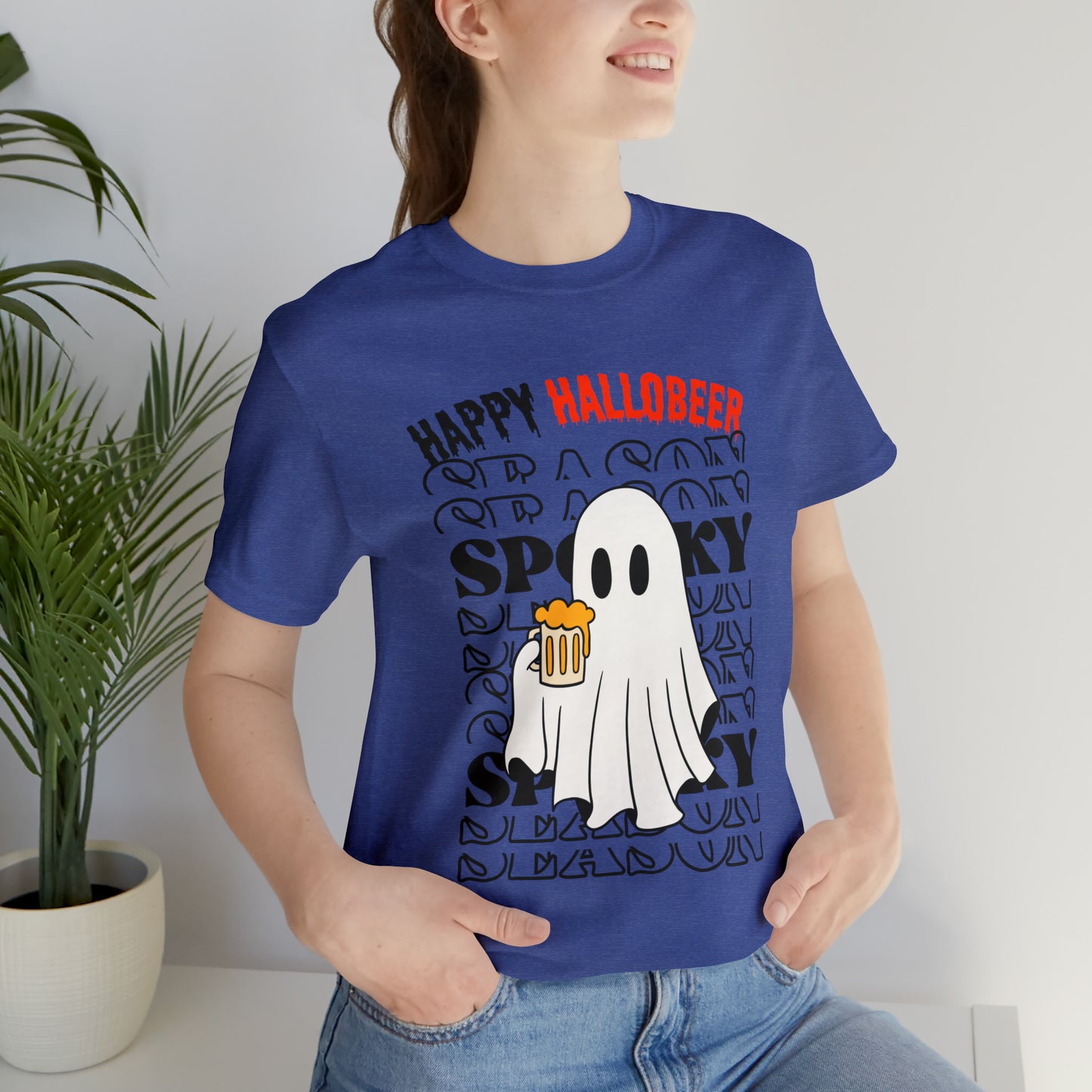 Tee-shirt à manches courtes en jersey unisexe - Halloween - Petit Fantôme - 01
