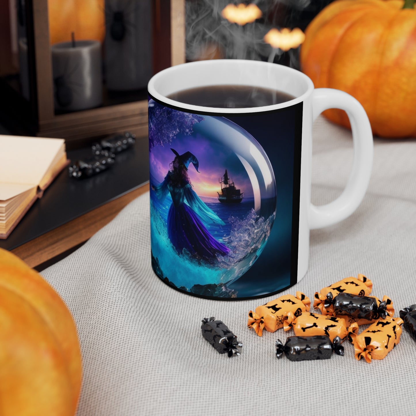 Taza de Cerámica 11oz - Bruja de Halloween AI - 01