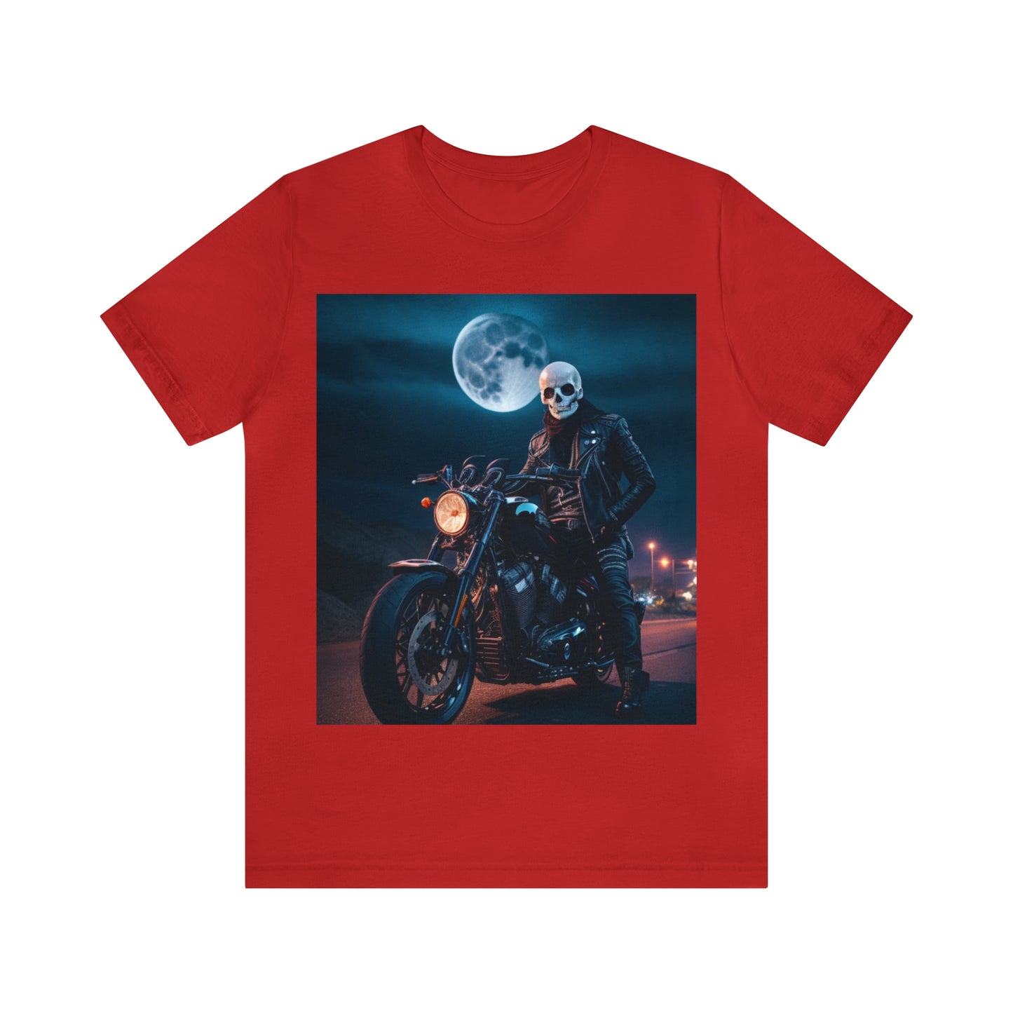 Camiseta de manga corta Unisex Jersey - Halloween Motociclista AI - 02