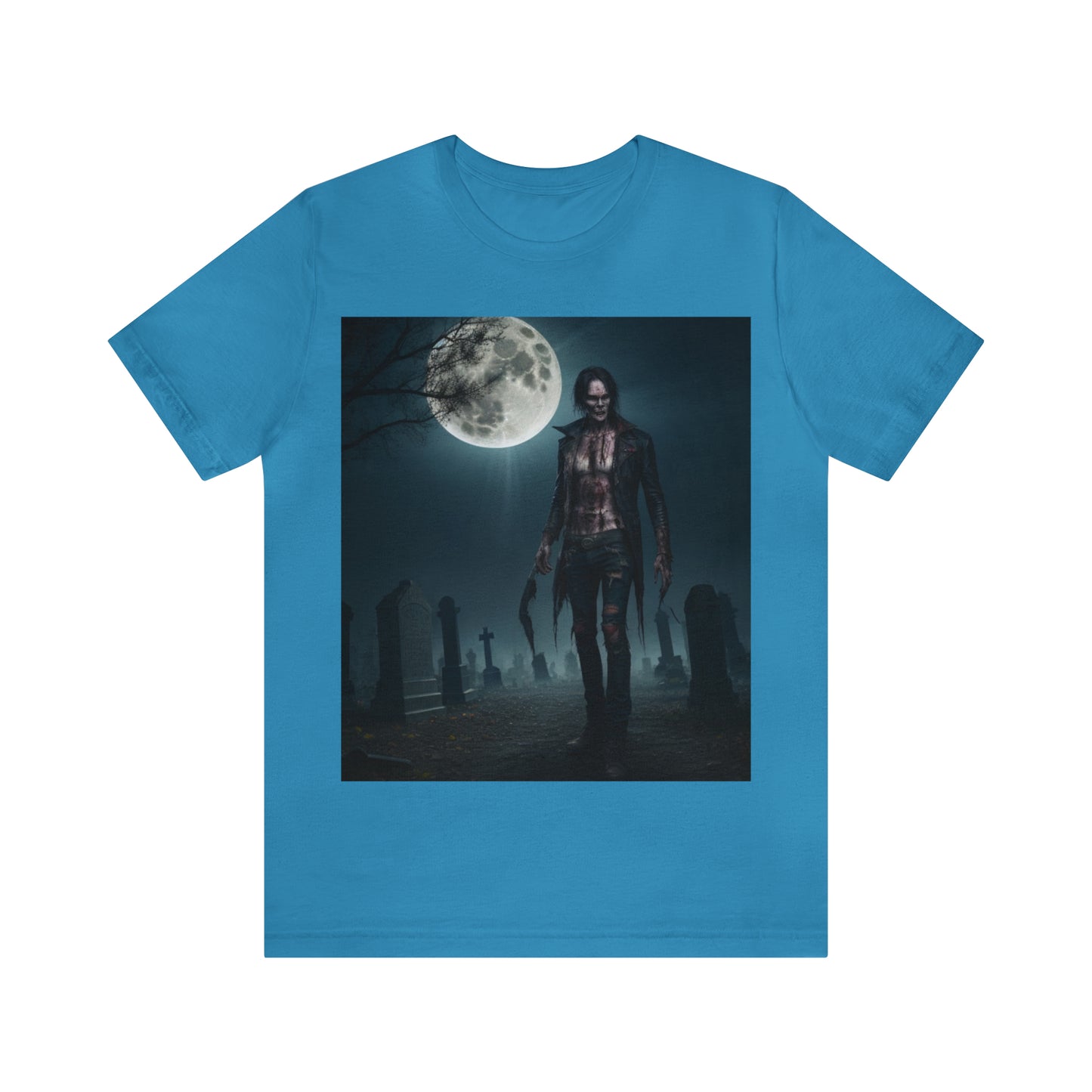 Camiseta de manga corta Unisex Jersey - Halloween Skeleton man AI - 04