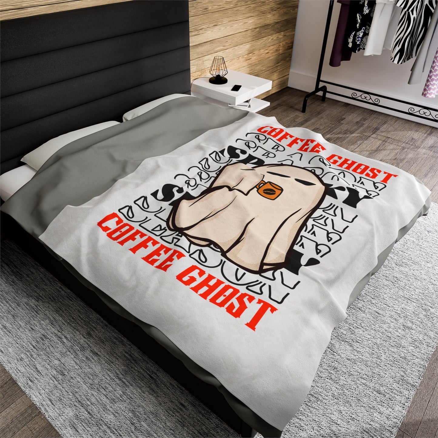 Couverture en Peluche en Velours - Halloween - Petit Fantôme - 12