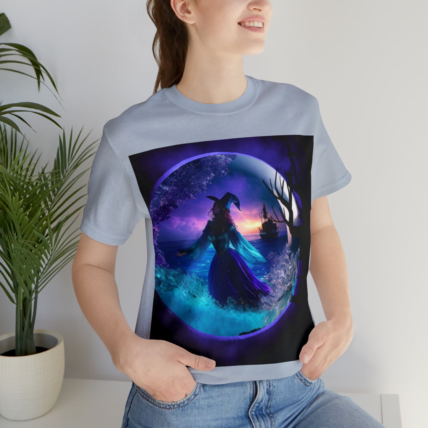 Camiseta de manga corta unisex Jersey - Halloween Witch AI - 02