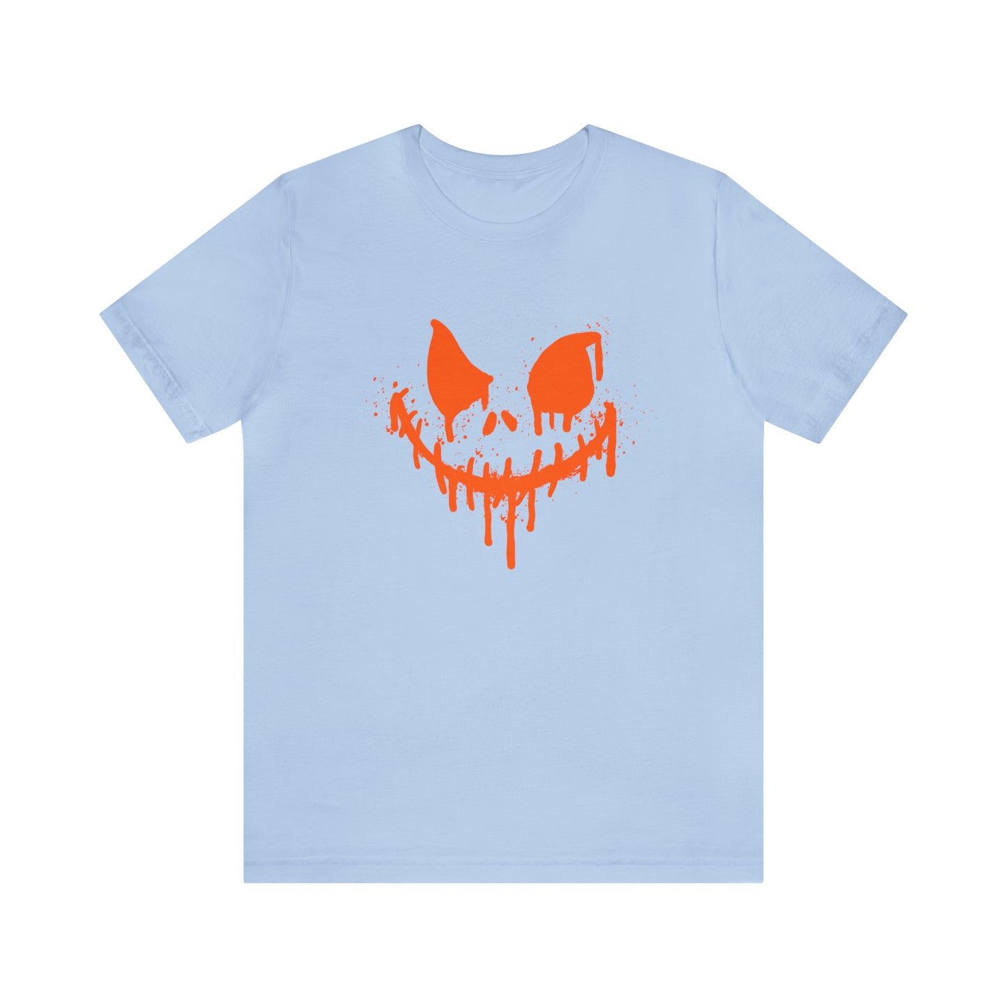 Camiseta de manga corta Unisex Jersey - Cara de terror de Halloween - 01