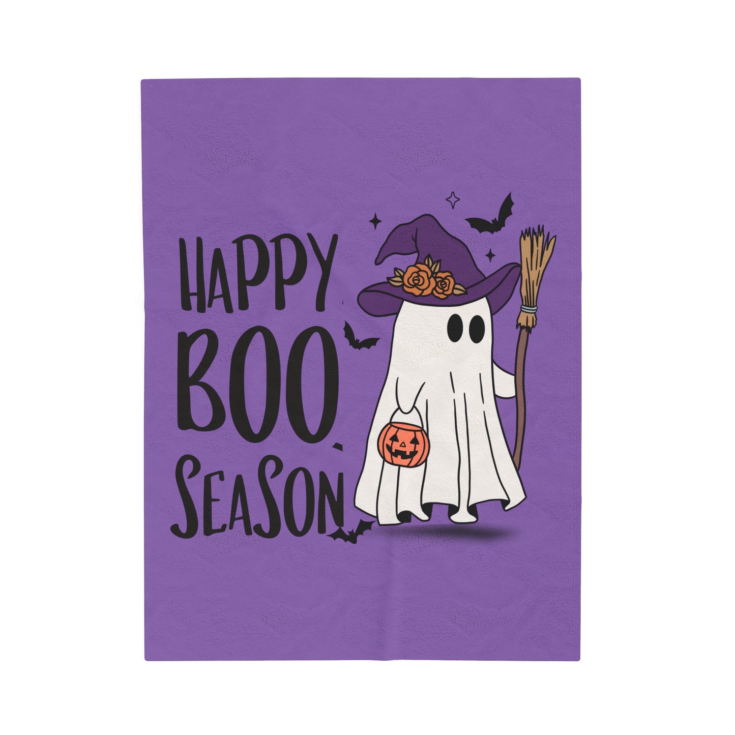 Velveteen Plush Blanket - Halloween - Little Ghost - 21-02