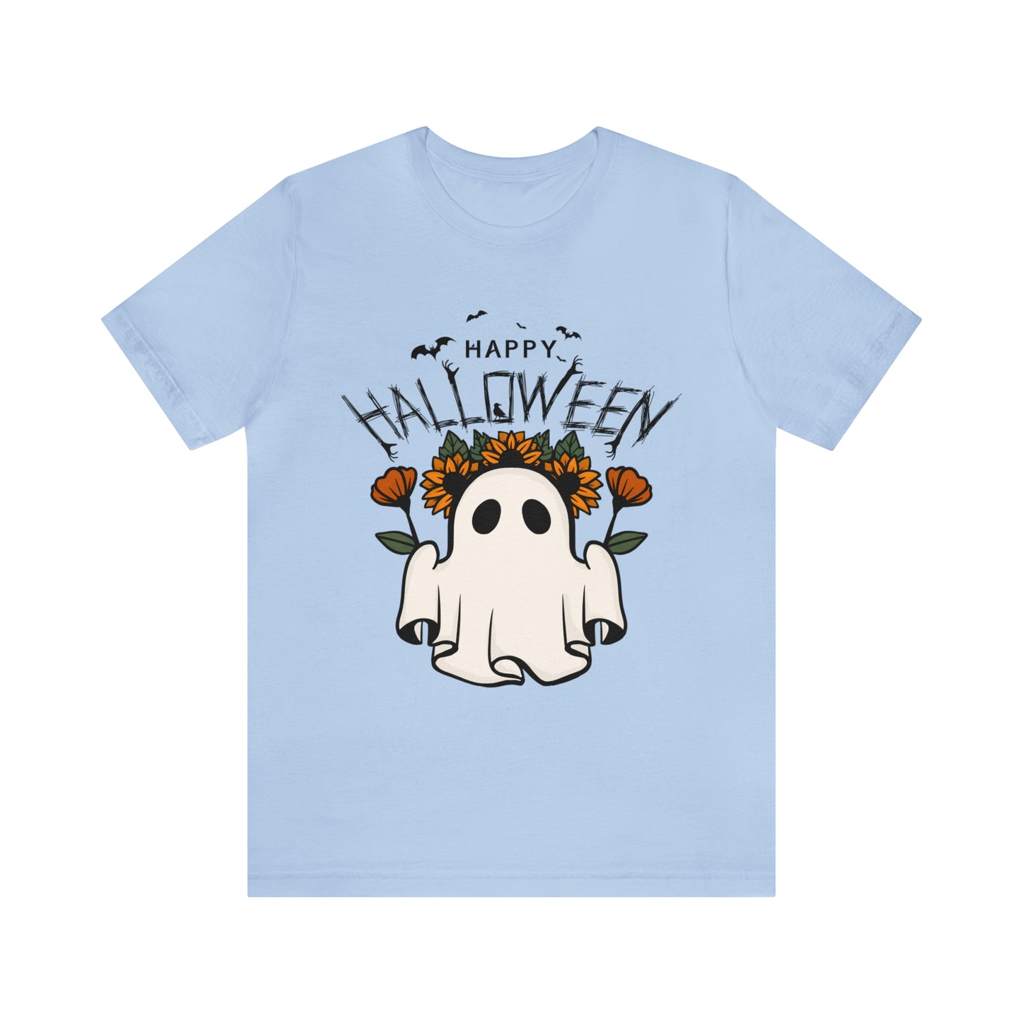 Tee-shirt à manches courtes en jersey unisexe - Halloween - Petit Fantôme - 03