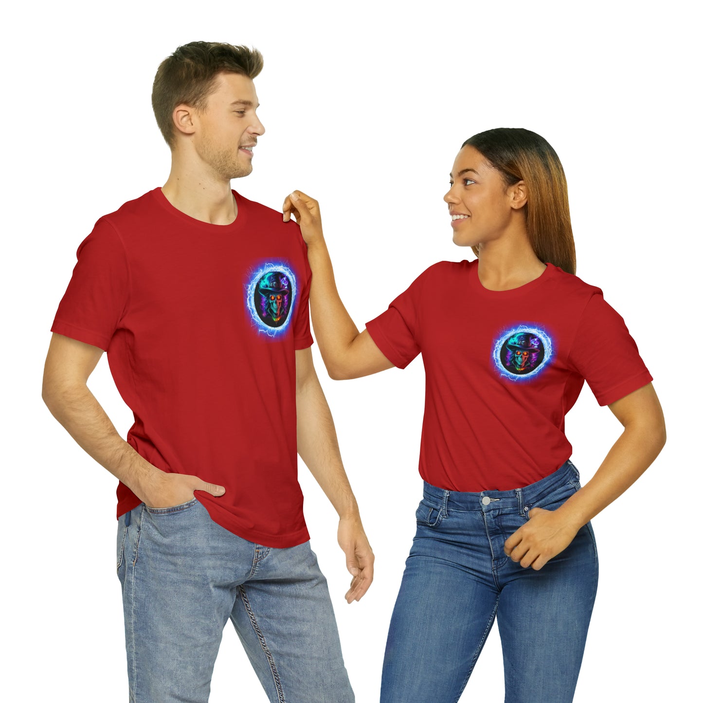 Camiseta de manga corta unisex Jersey - Calaveras de brujas de Halloween - 07