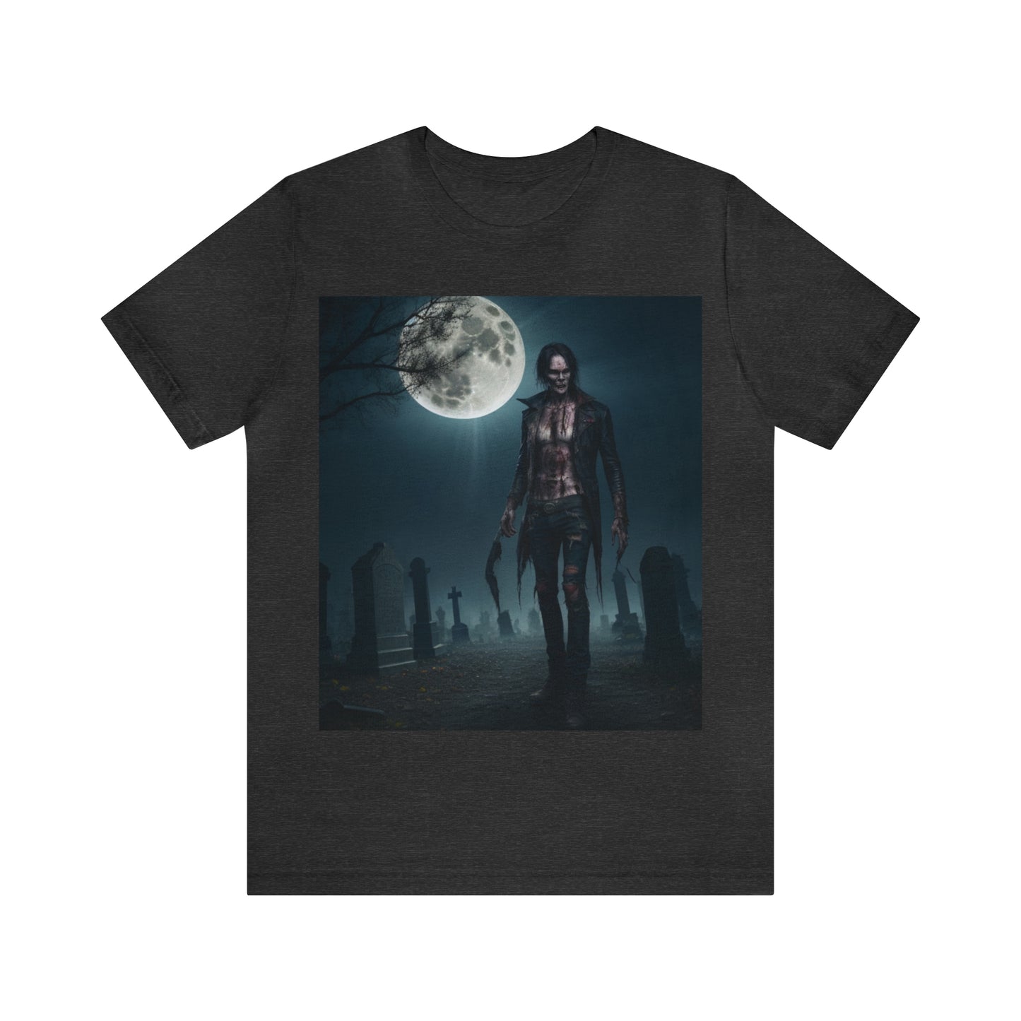 Camiseta de manga corta Unisex Jersey - Halloween Skeleton man AI - 04