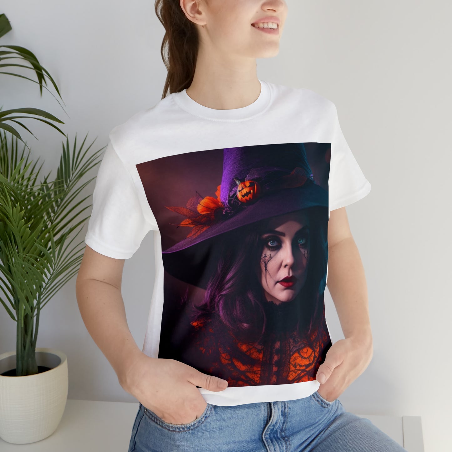 Camiseta de manga corta unisex Jersey - Halloween Witch AI - 05
