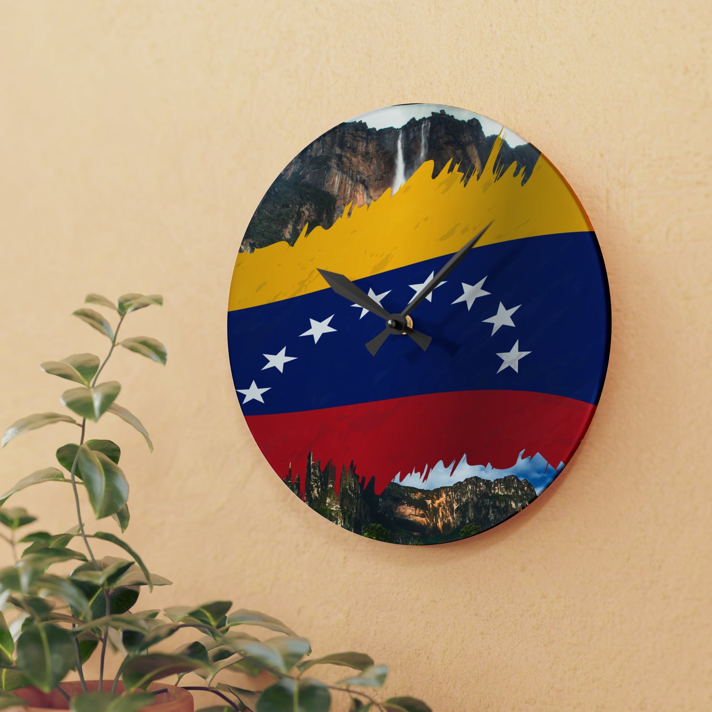 Reloj de pared acrílico - Bandera de Venezuela