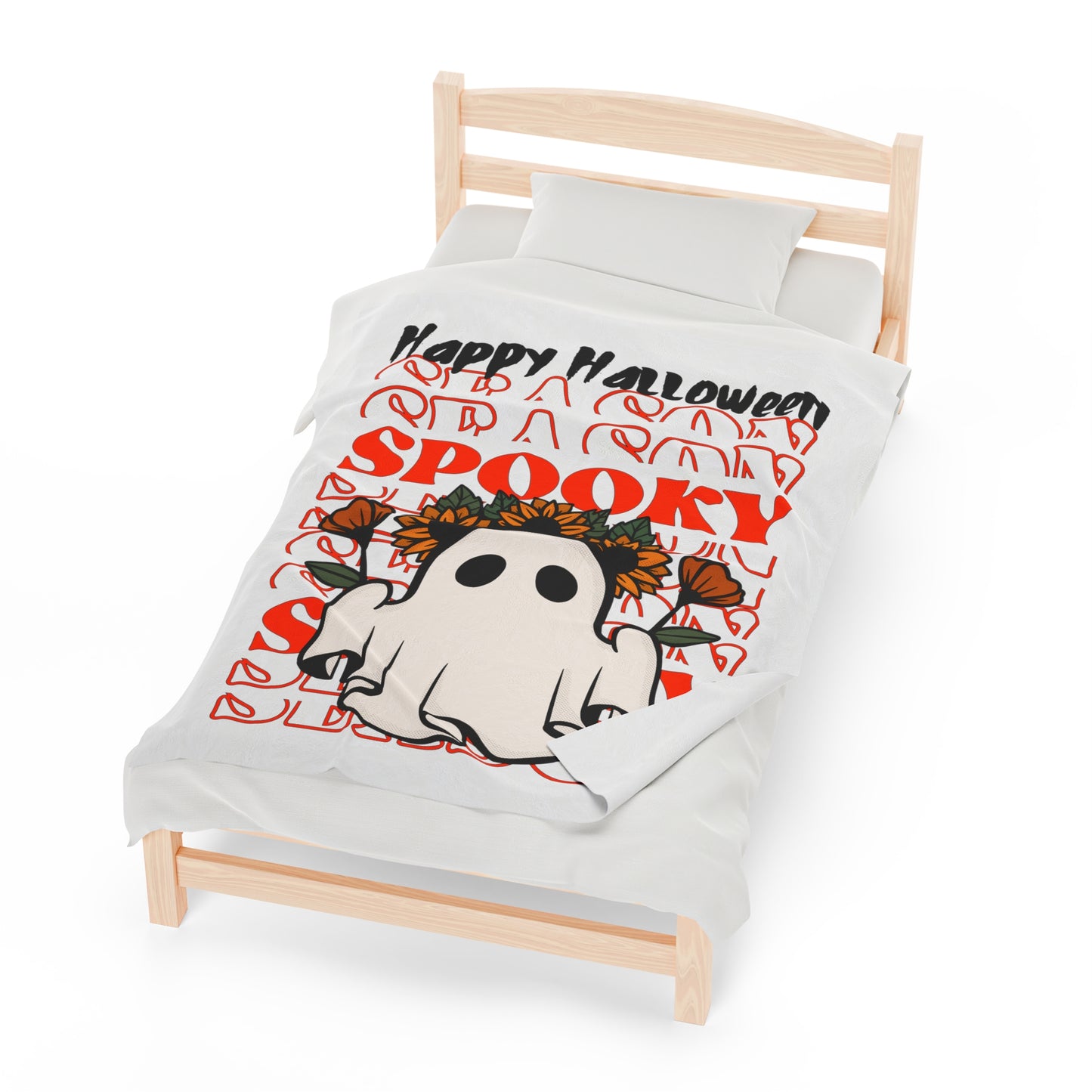 Couverture en Peluche Velours - Halloween - Petit Fantôme - 11