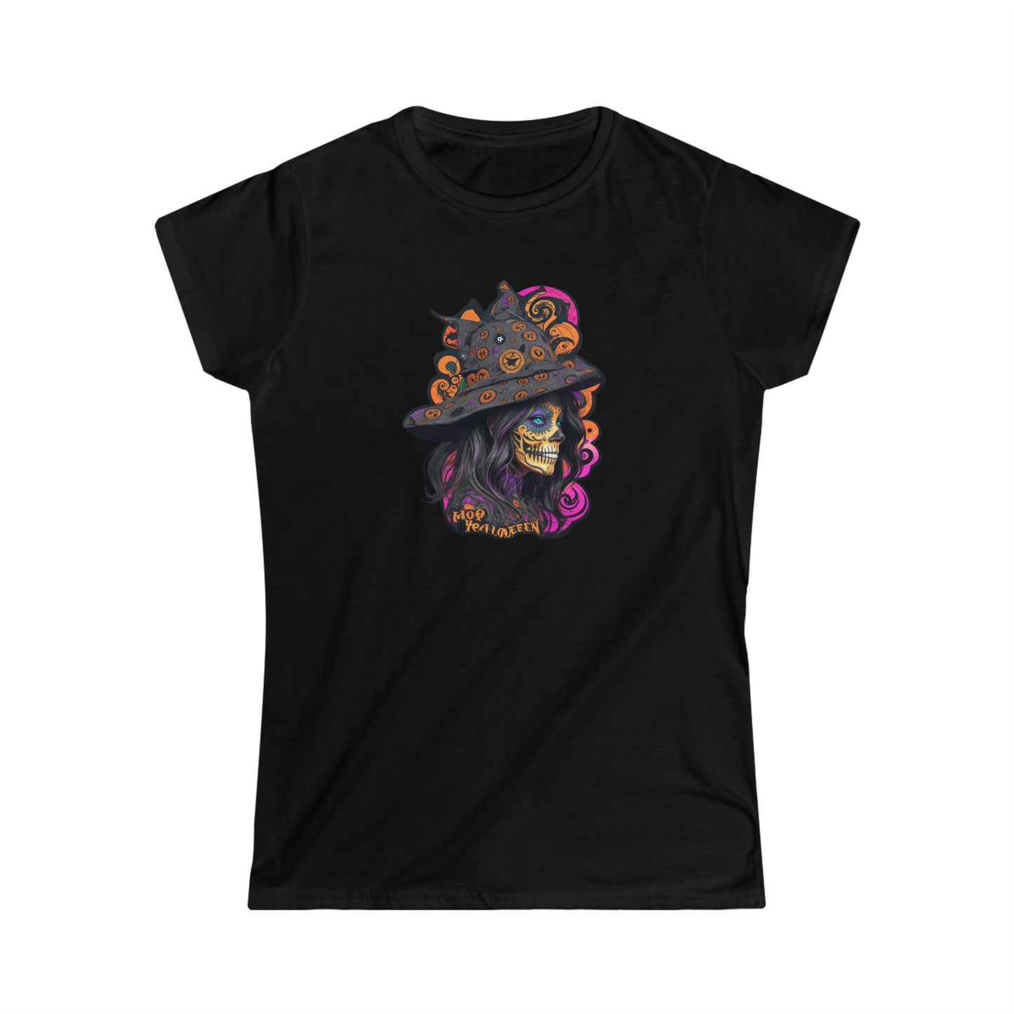 Tee Softstyle Femme - Halloween - Crâne de femme mexicaine - 01