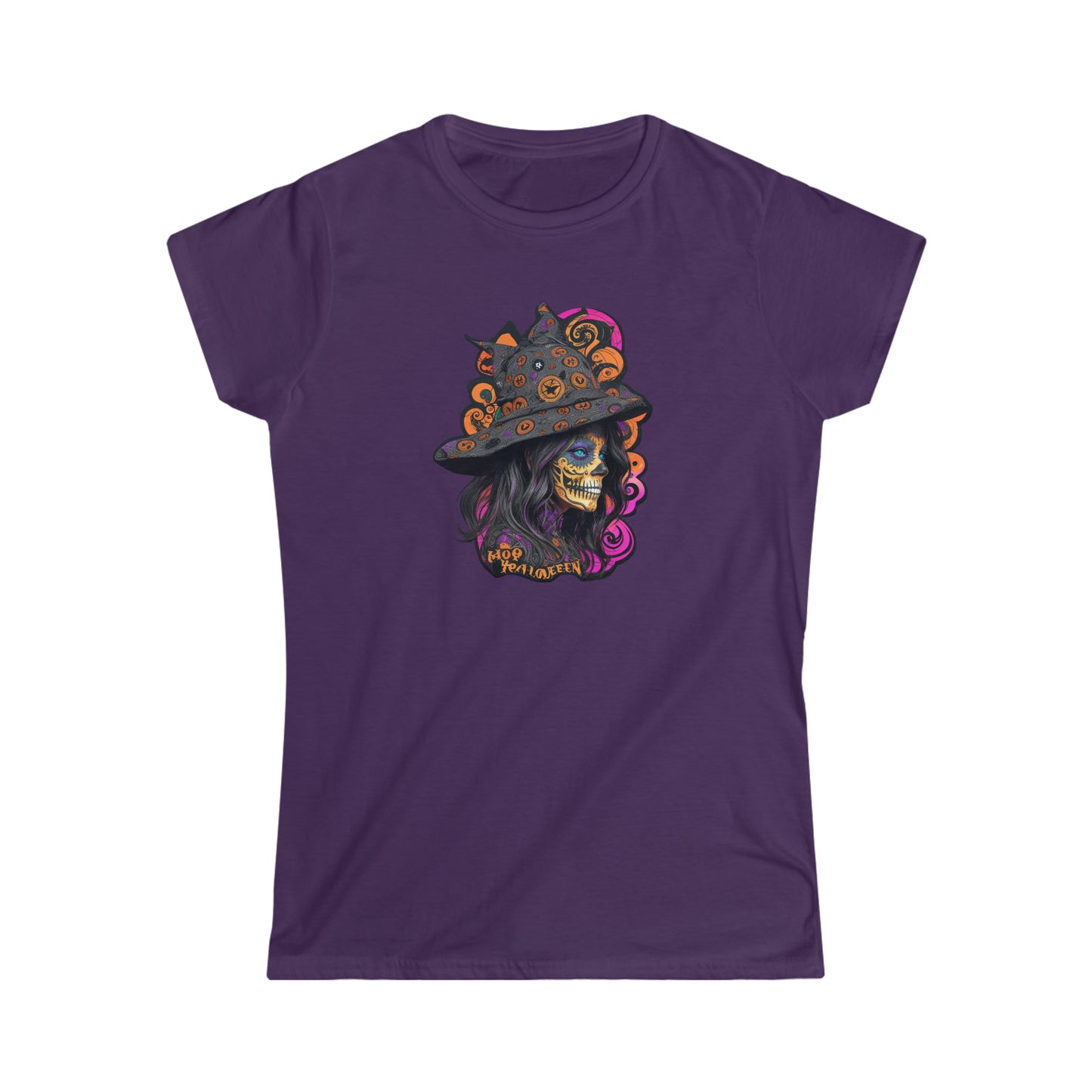 Tee Softstyle Femme - Halloween - Crâne de femme mexicaine - 01