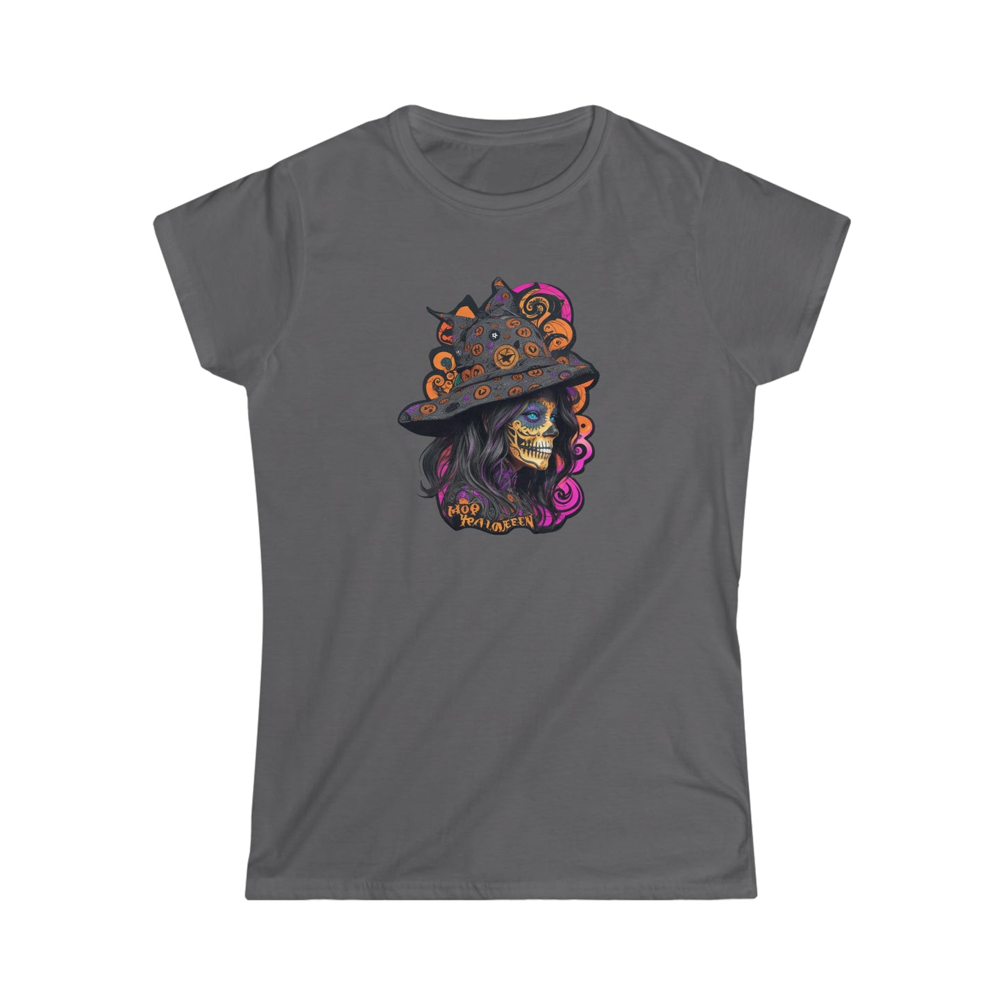 Tee Softstyle Femme - Halloween - Crâne de femme mexicaine - 01