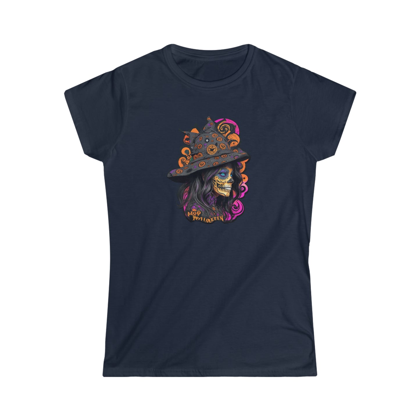 Tee Softstyle Femme - Halloween - Crâne de femme mexicaine - 01