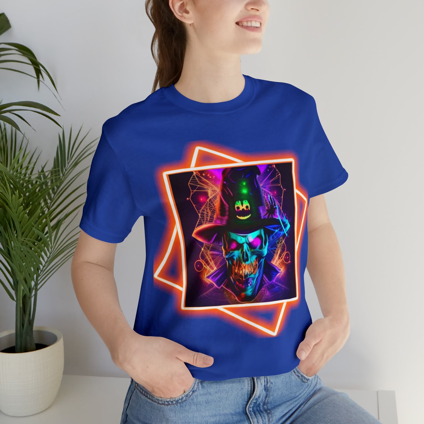 Camiseta de manga corta unisex Jersey - Calaveras de brujas de Halloween - 03