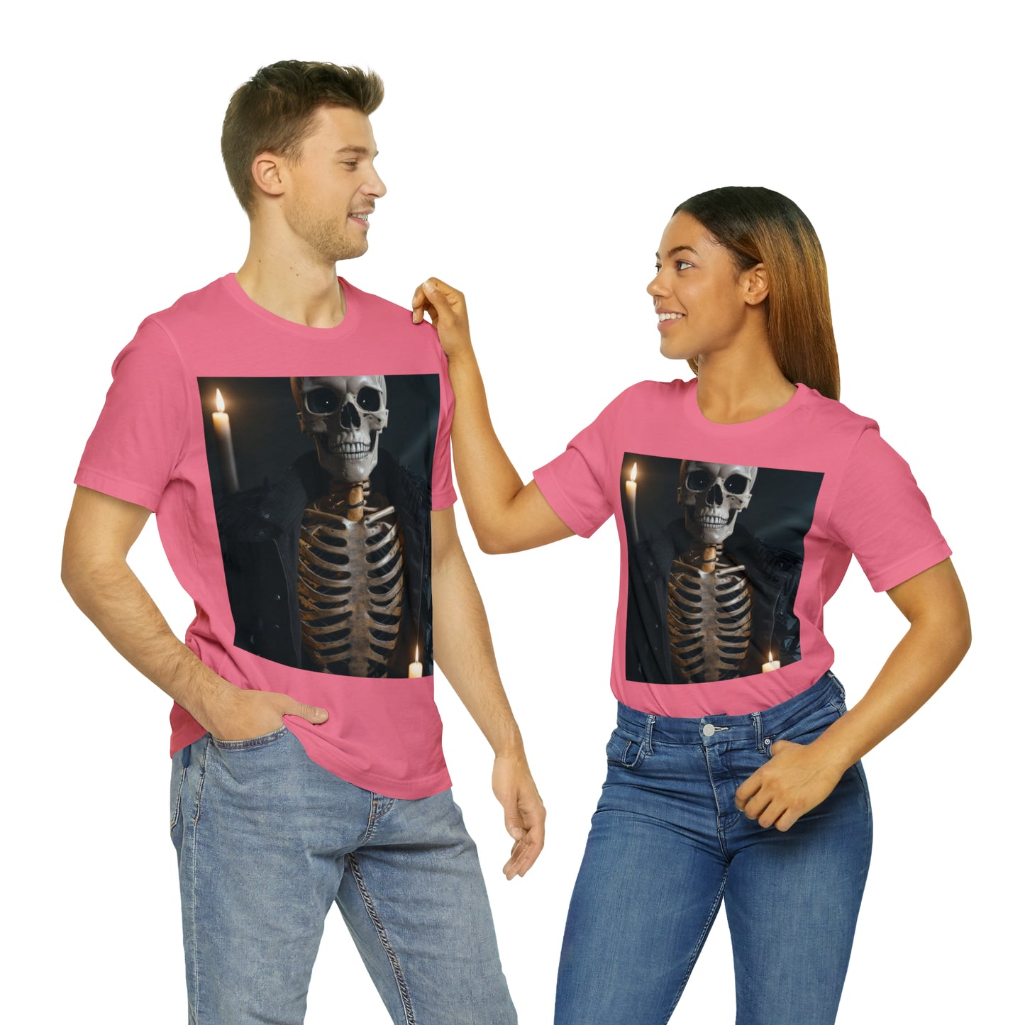 Camiseta de manga corta Unisex Jersey - Halloween Skeleton man AI - 03