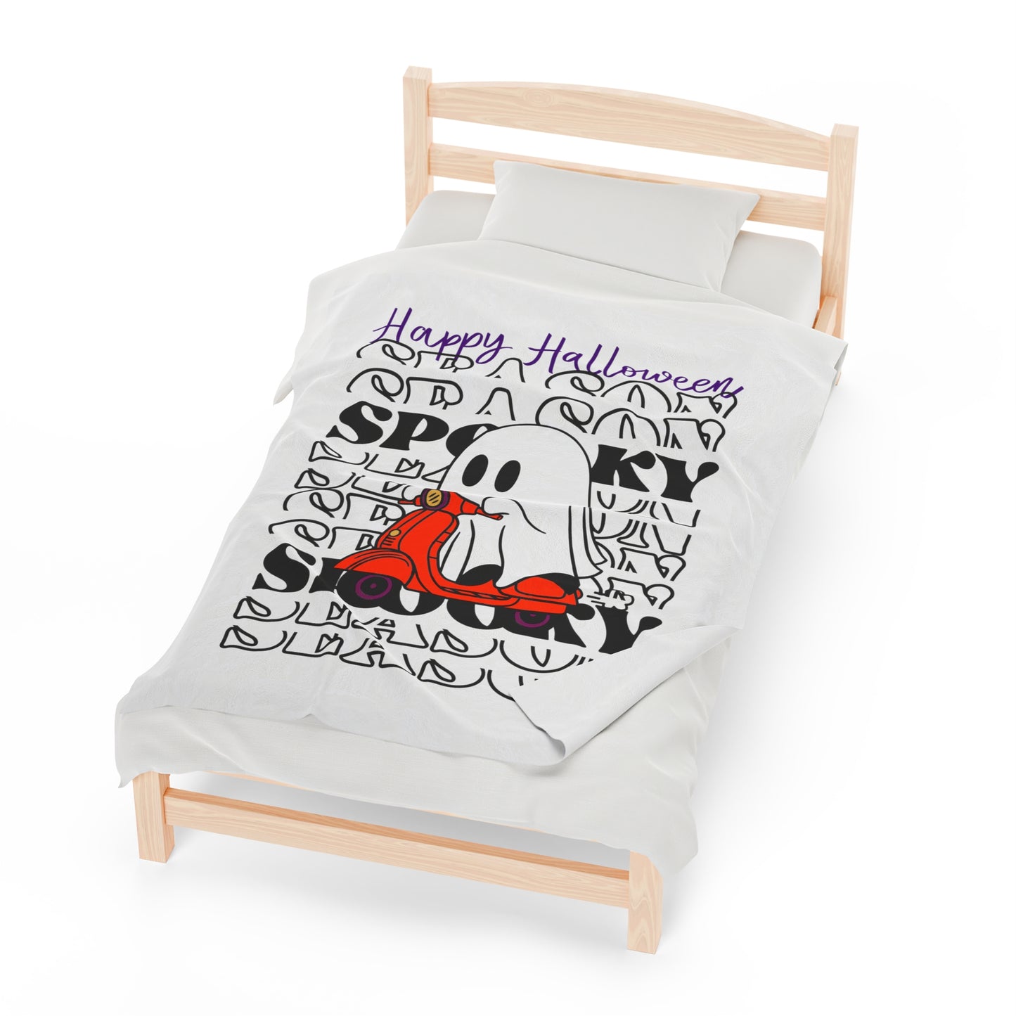 Couverture en peluche en velours - Halloween - Petit Fantôme - 09