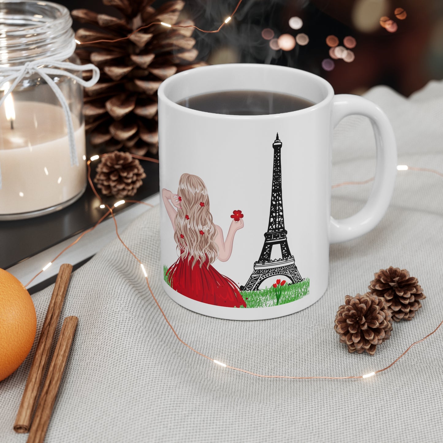 Taza de Cerámica 11oz - Chica en París