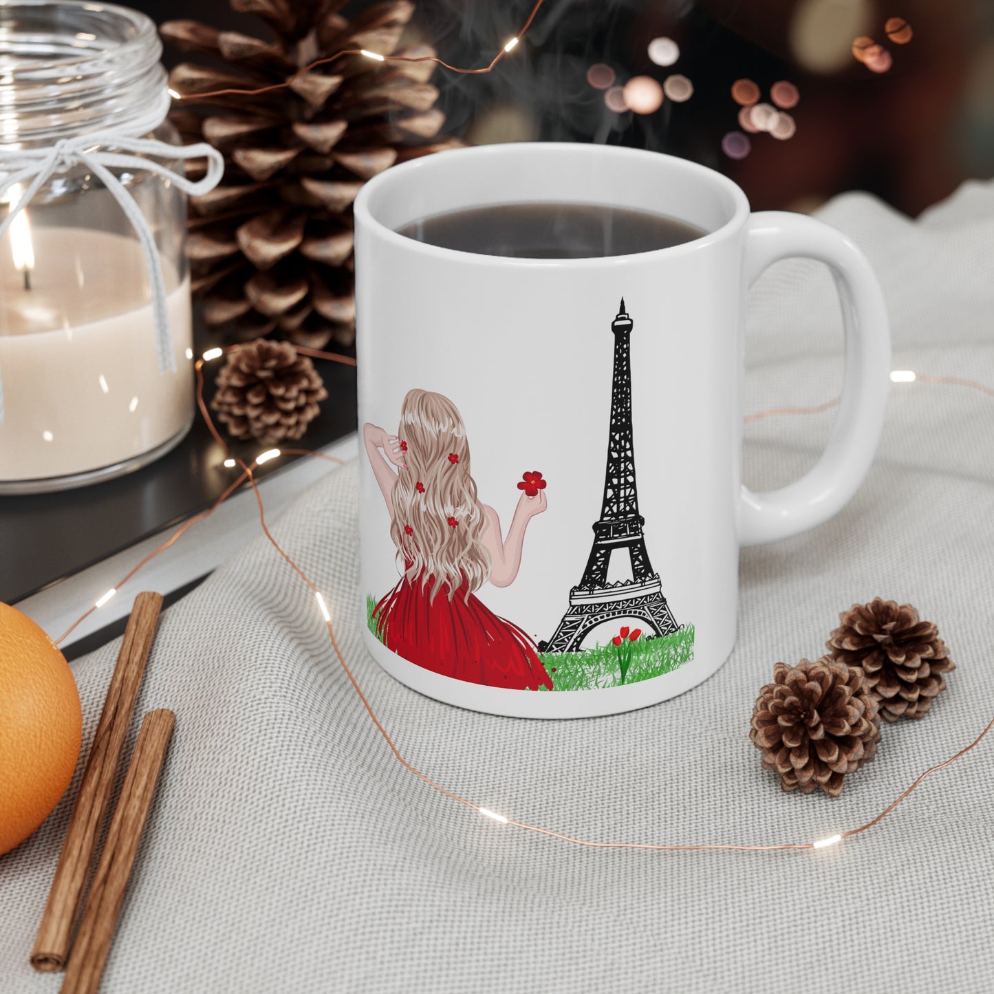 Ceramic Mug 11oz - Girl in Paris