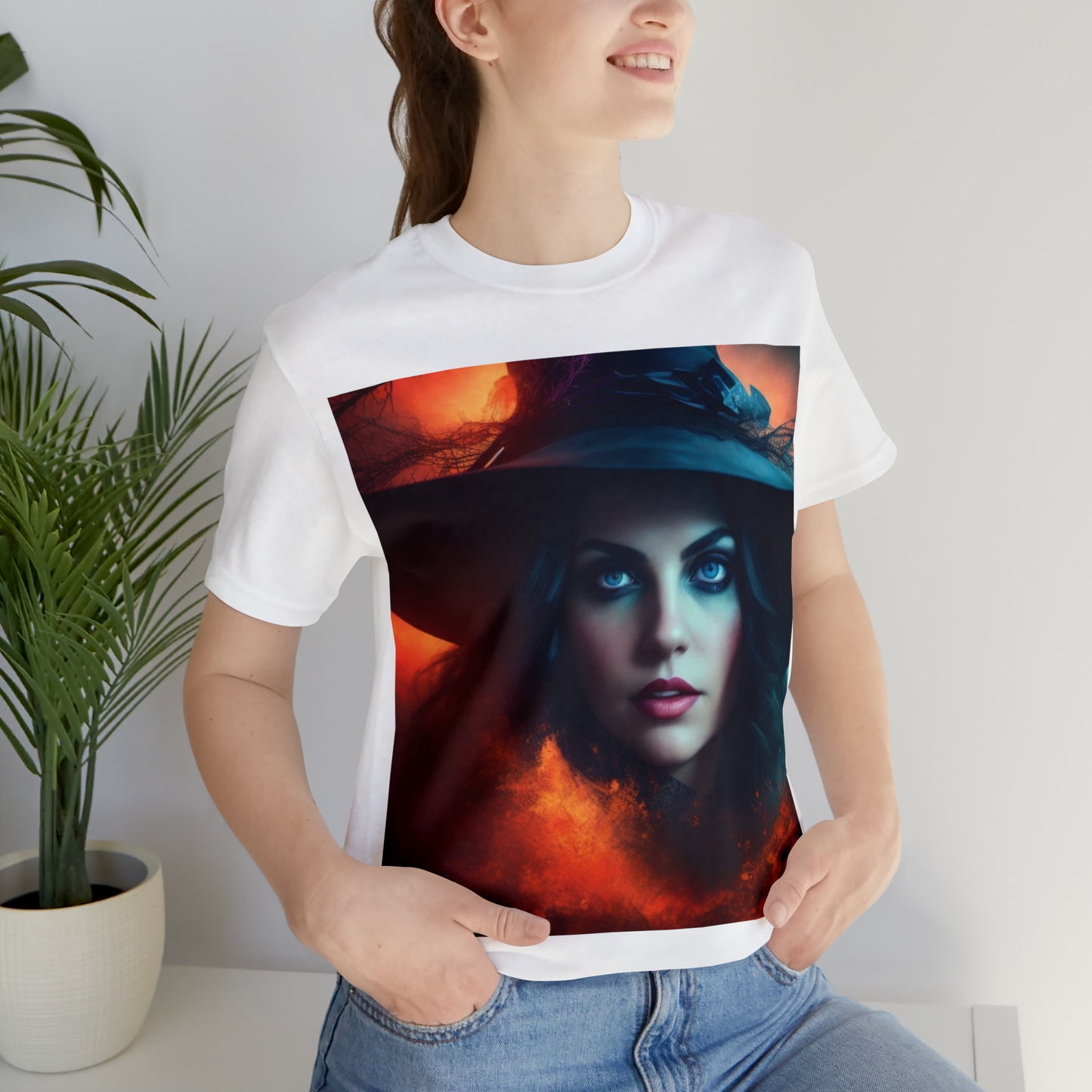 Camiseta de manga corta unisex Jersey - Halloween Witch AI - 07