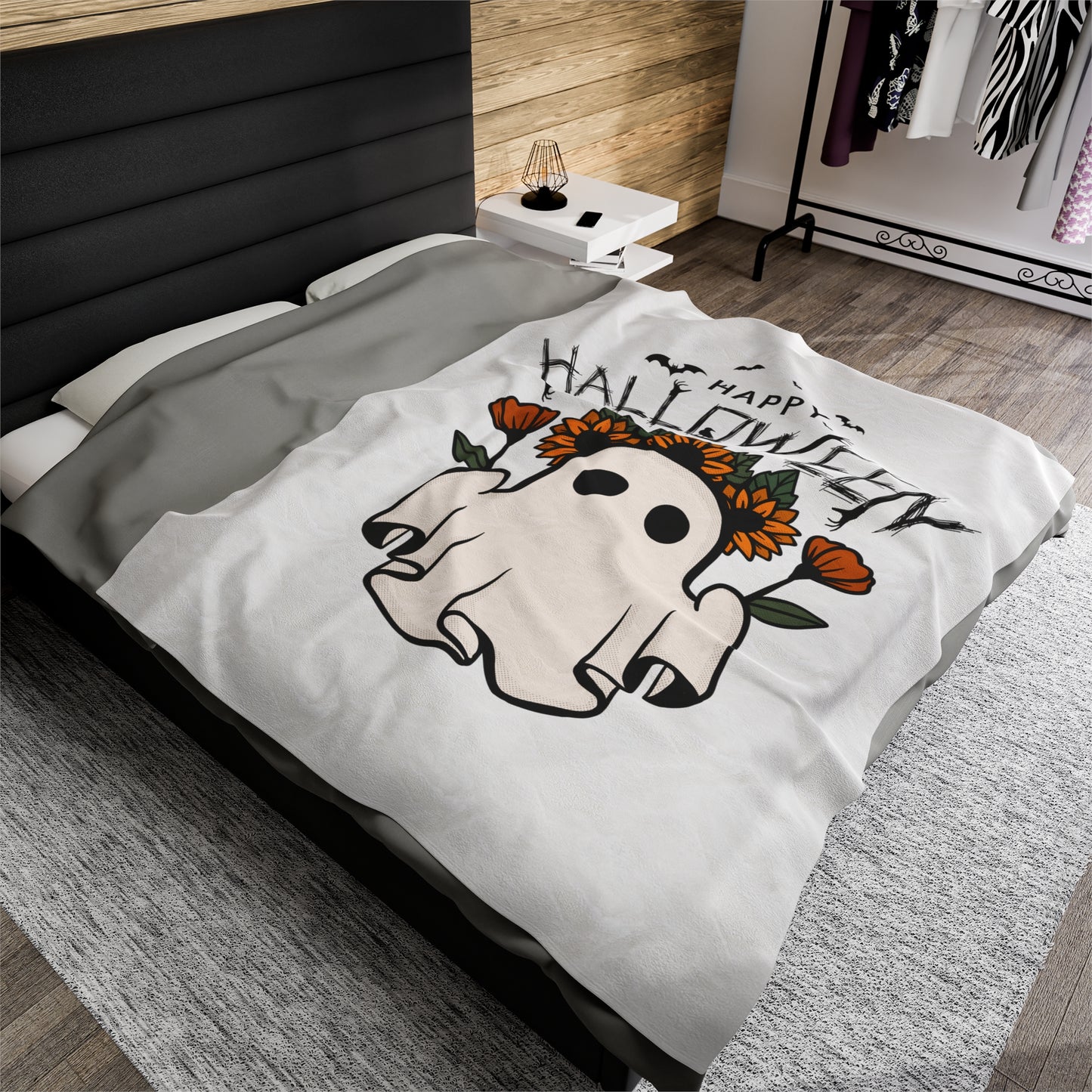 Couverture en peluche en velours - Halloween - Petit Fantôme - 03
