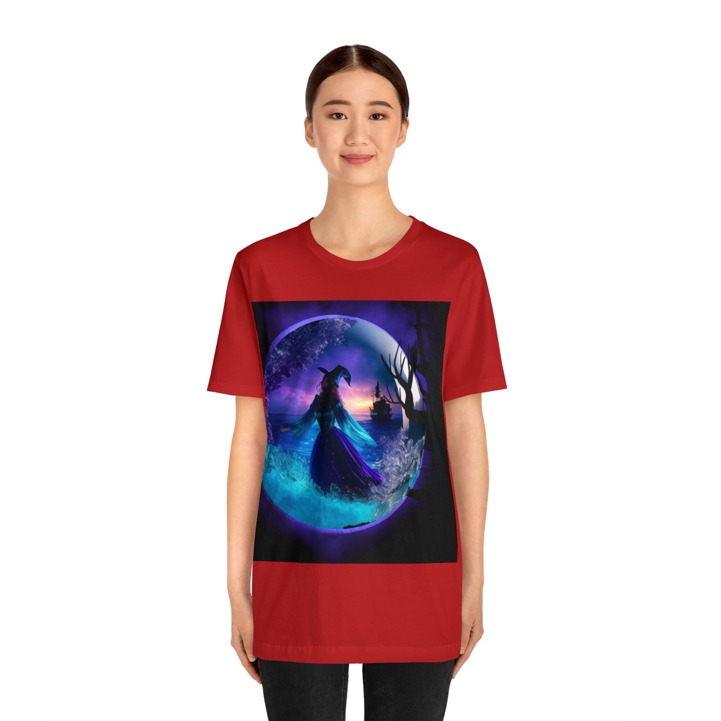 Camiseta de manga corta unisex Jersey - Halloween Witch AI - 02