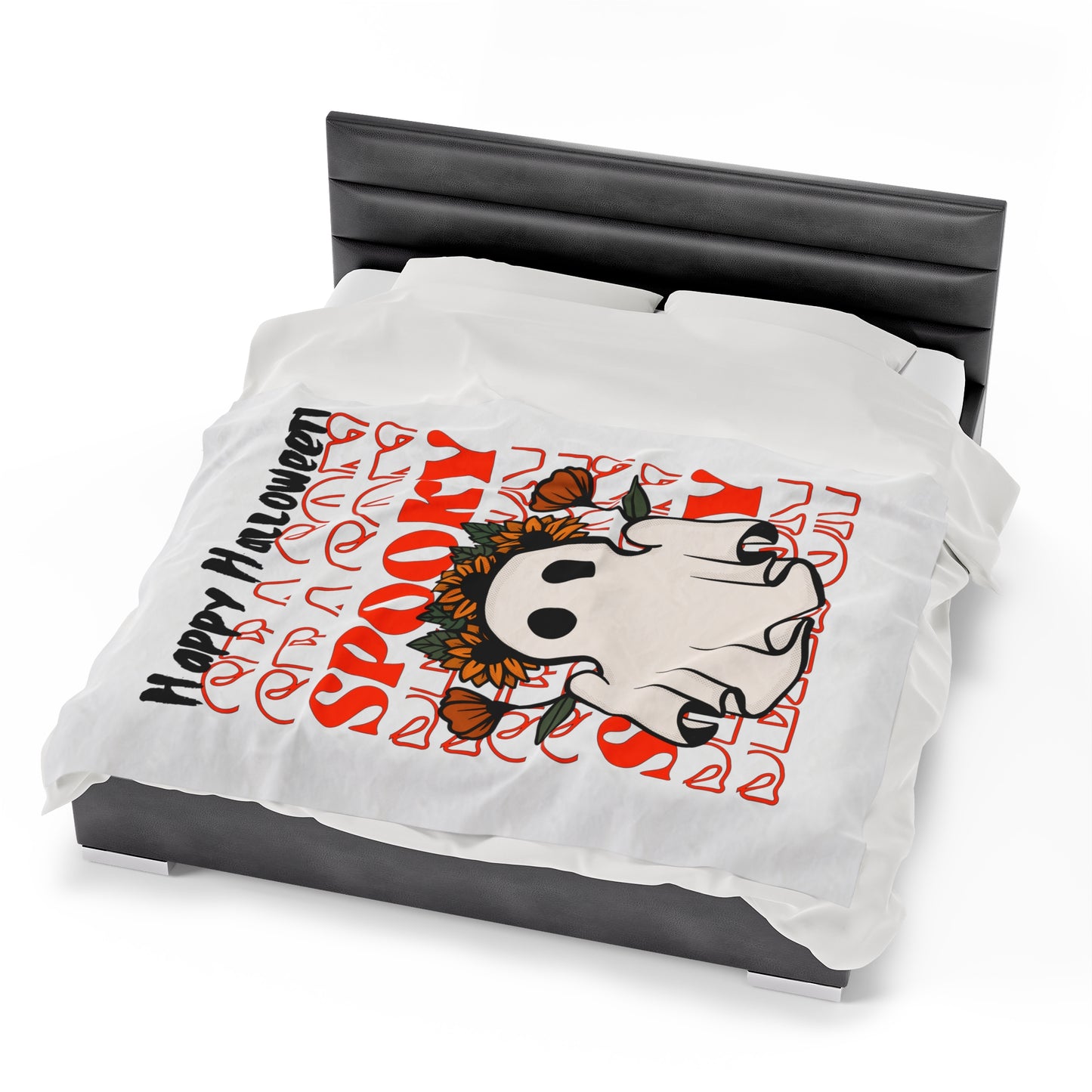 Couverture en Peluche Velours - Halloween - Petit Fantôme - 11