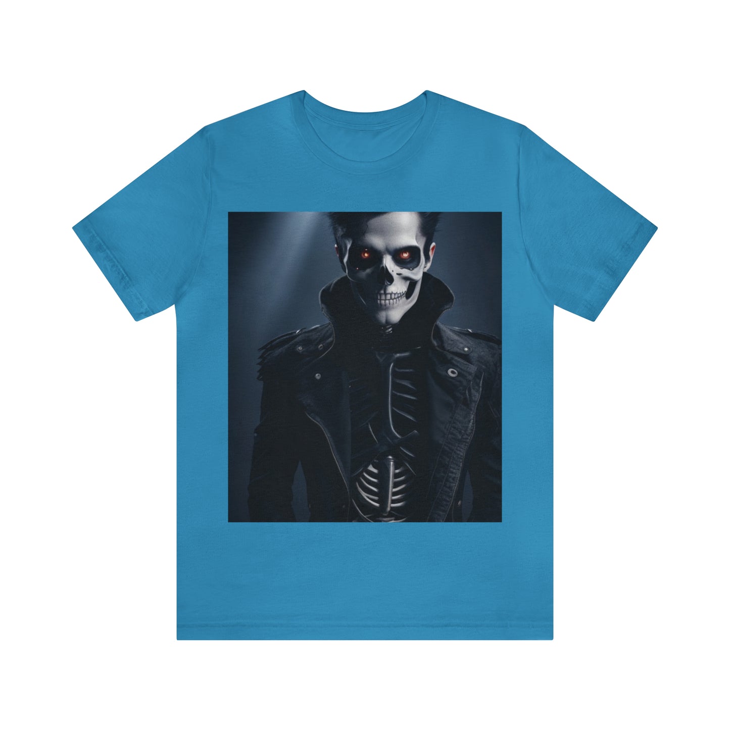 Camiseta de manga corta Unisex Jersey - Halloween Skeleton man AI - 02
