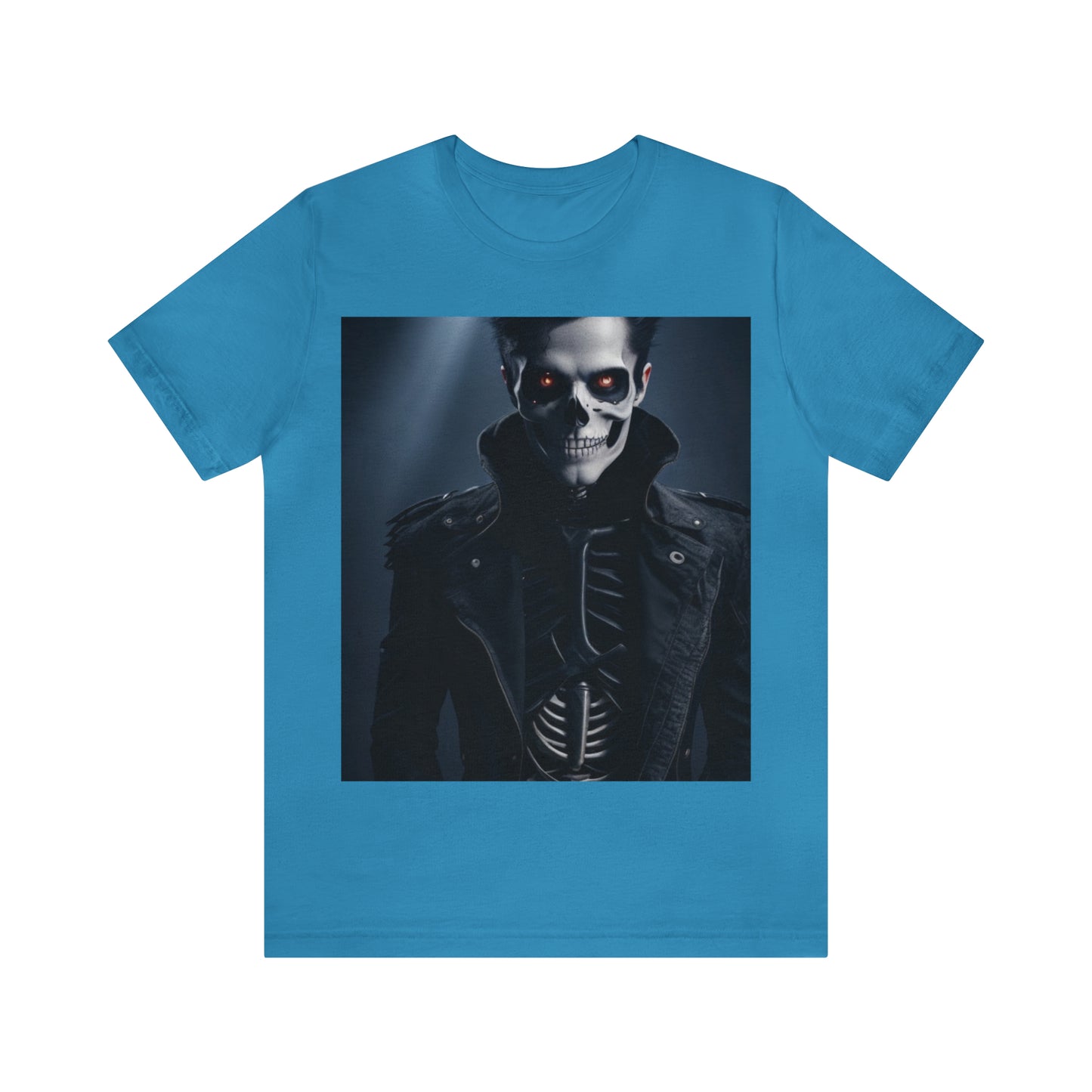 Unisex Jersey Short Sleeve Tee - Halloween Skeleton man AI - 02