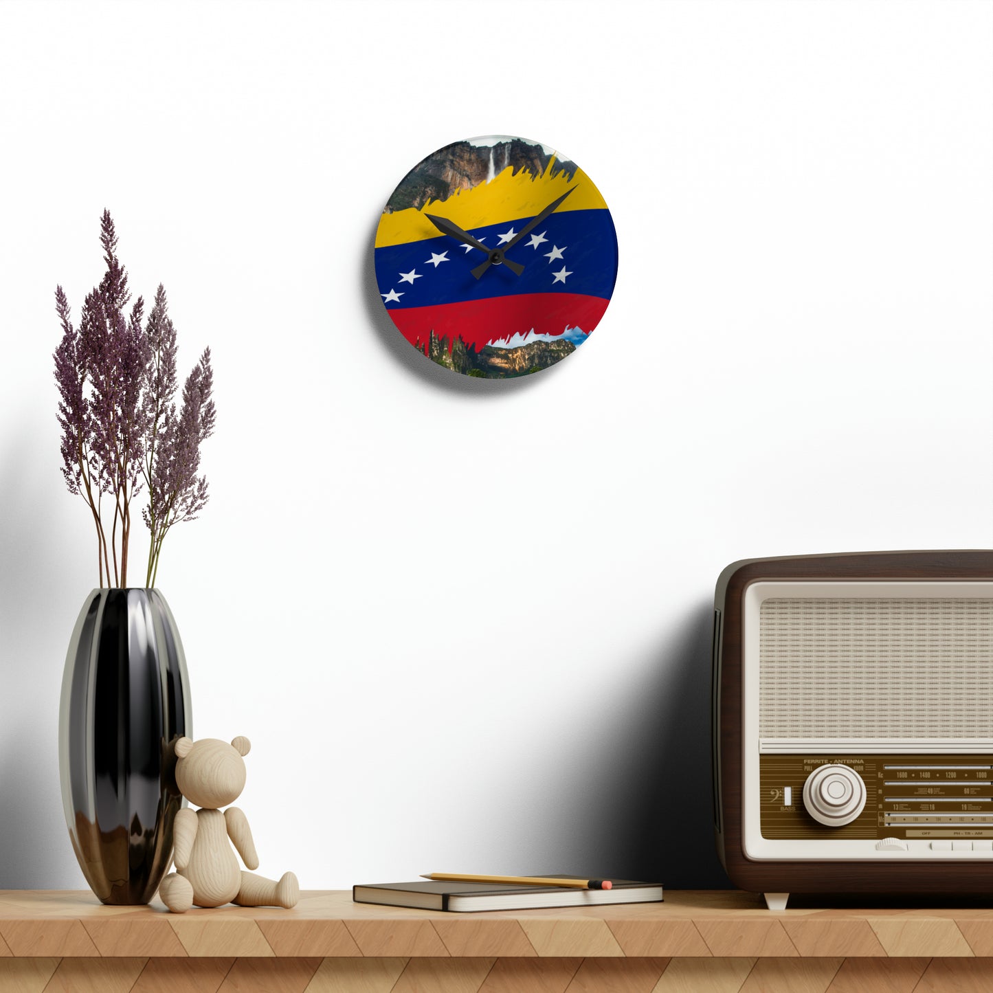 Reloj de pared acrílico - Bandera de Venezuela