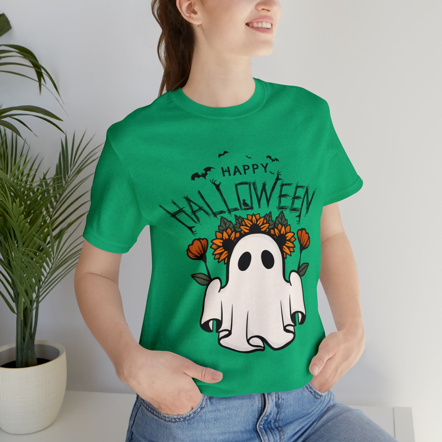 Tee-shirt à manches courtes en jersey unisexe - Halloween - Petit Fantôme - 03