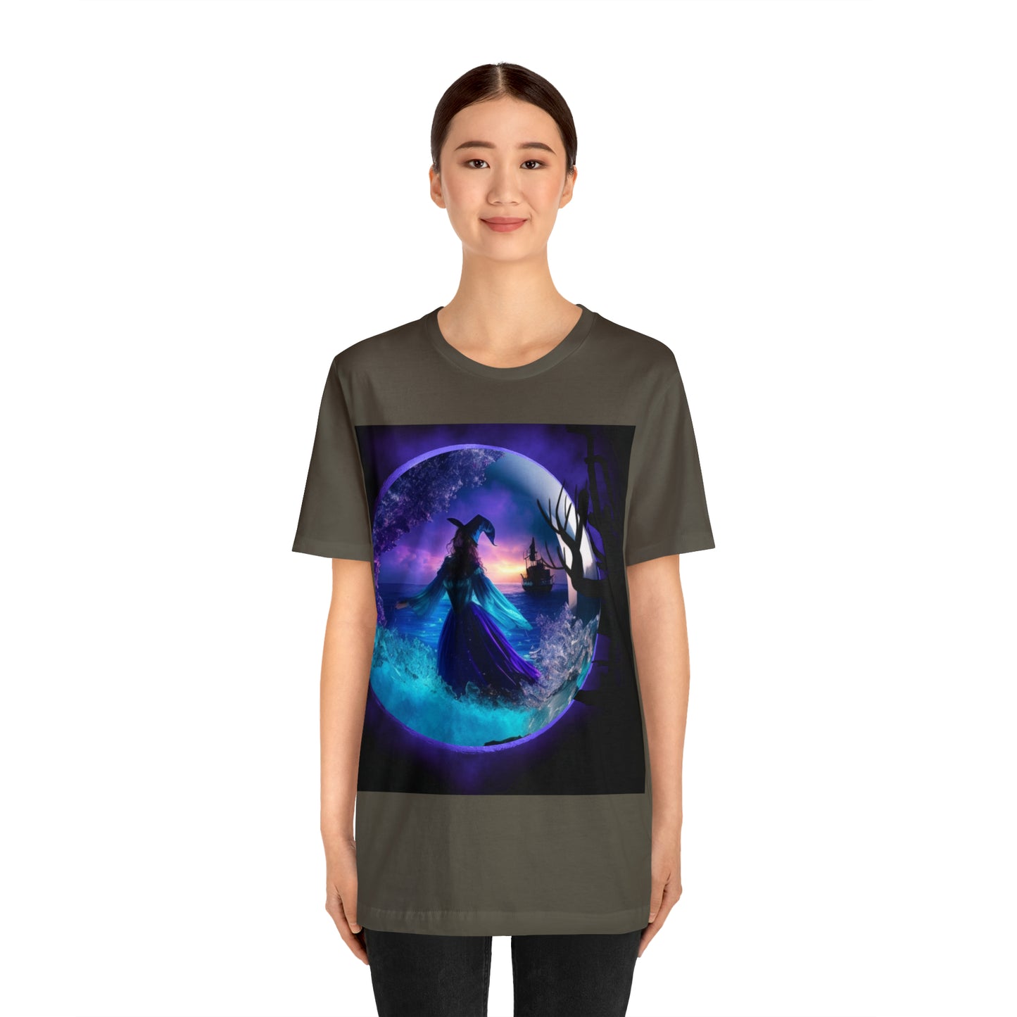 Camiseta de manga corta unisex Jersey - Halloween Witch AI - 02