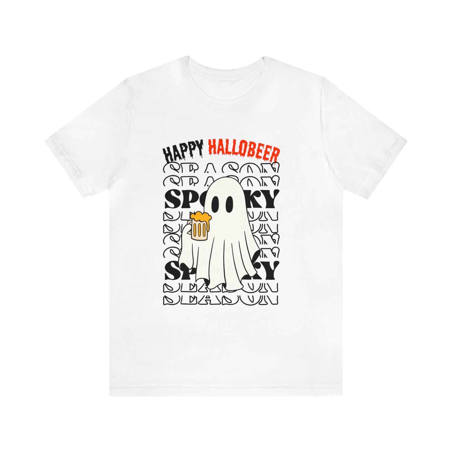 Tee-shirt à manches courtes en jersey unisexe - Halloween - Petit Fantôme - 01