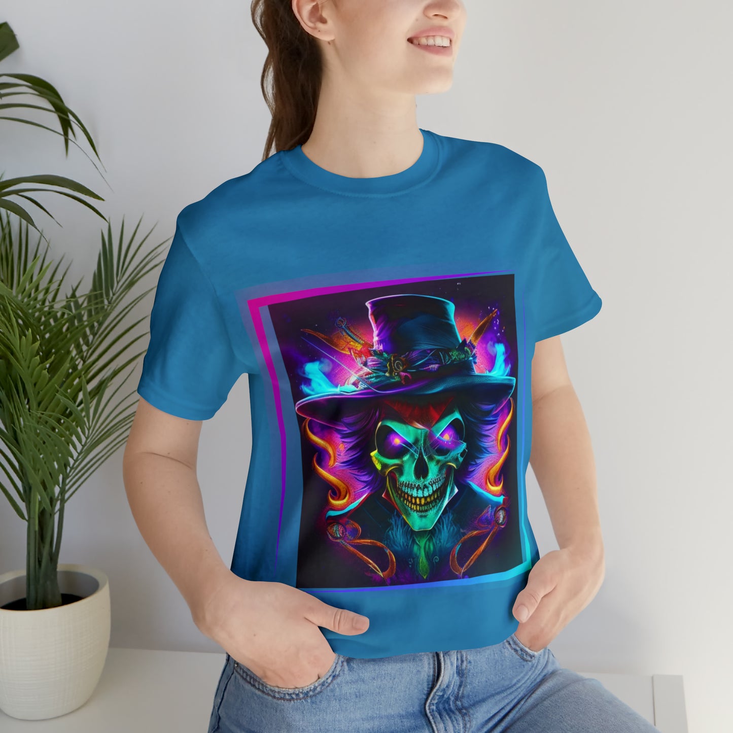 Camiseta de manga corta unisex Jersey - Calaveras de brujas de Halloween - 01