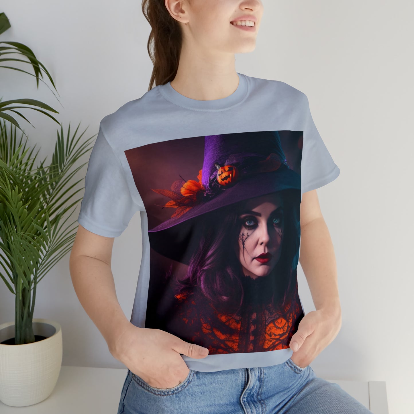 Camiseta de manga corta unisex Jersey - Halloween Witch AI - 05