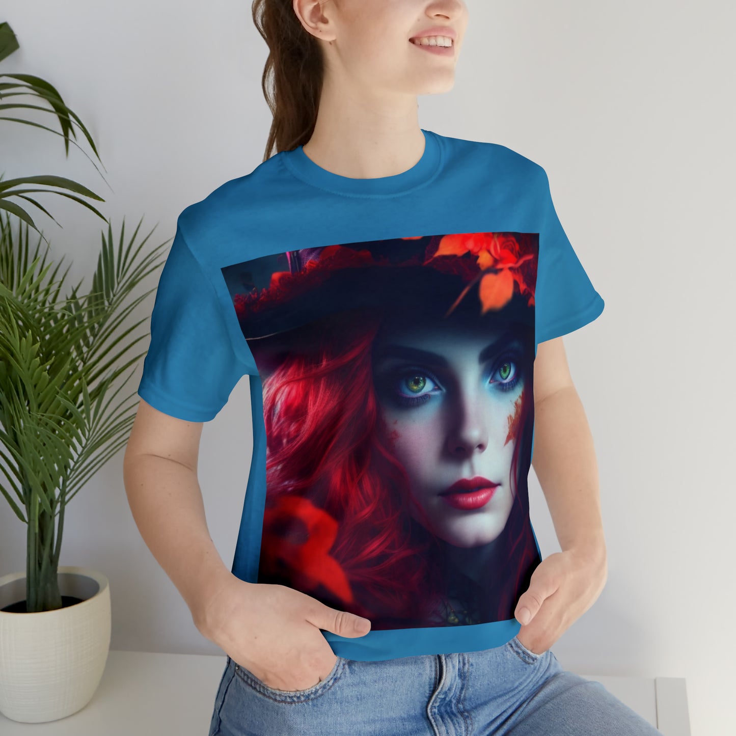 Camiseta de manga corta unisex Jersey - Halloween Witch AI - 04