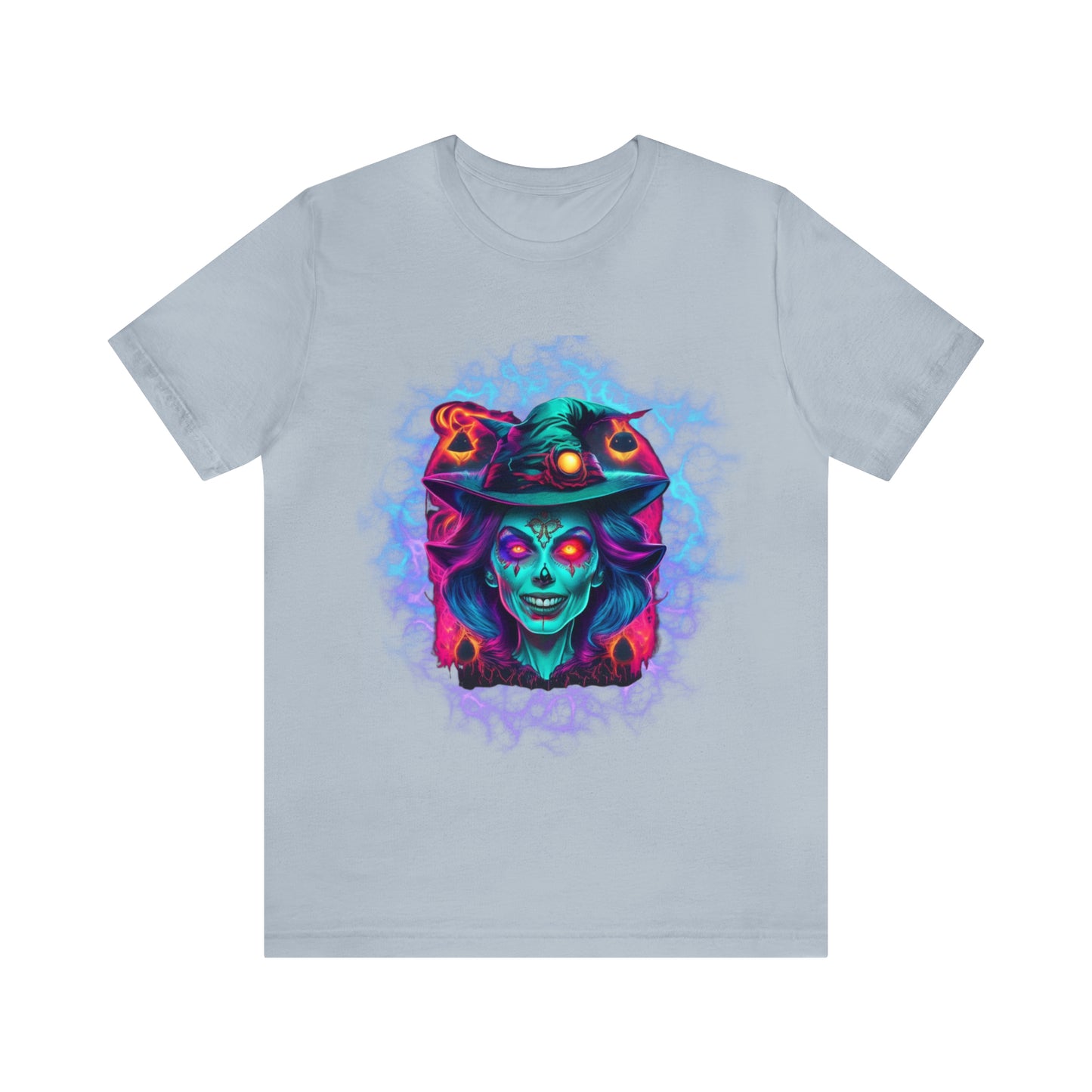 Unisex Jersey Short Sleeve Tee - Halloween Witch Skulls - 02