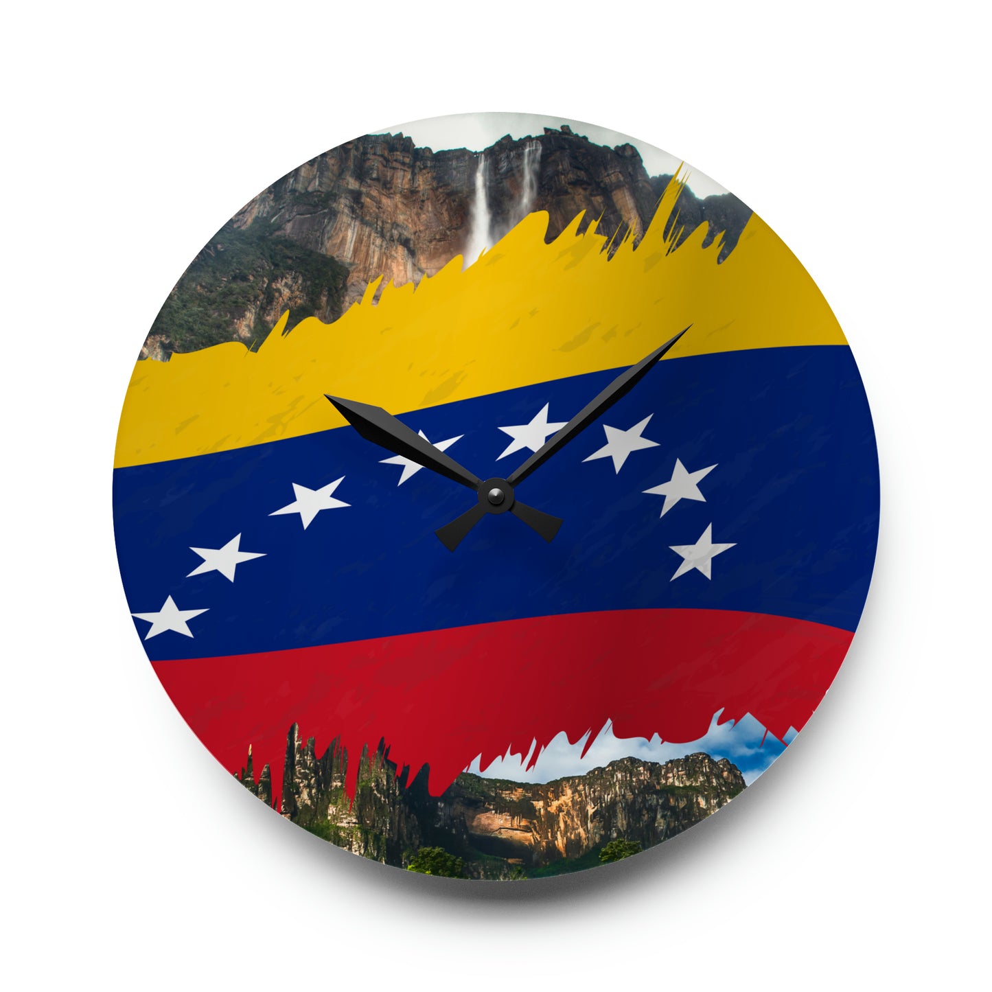 Reloj de pared acrílico - Bandera de Venezuela