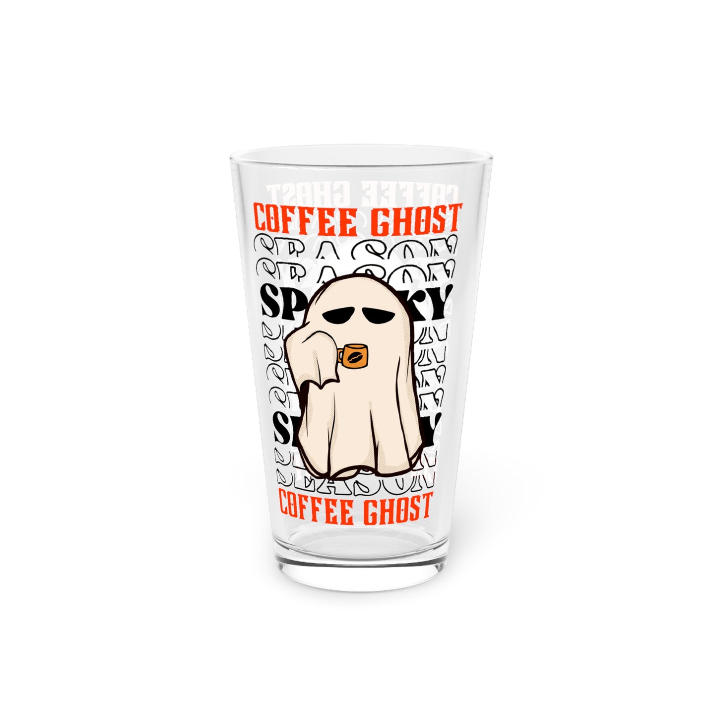 Vaso de pinta, 16 oz - Halloween - Pequeño fantasma - 12