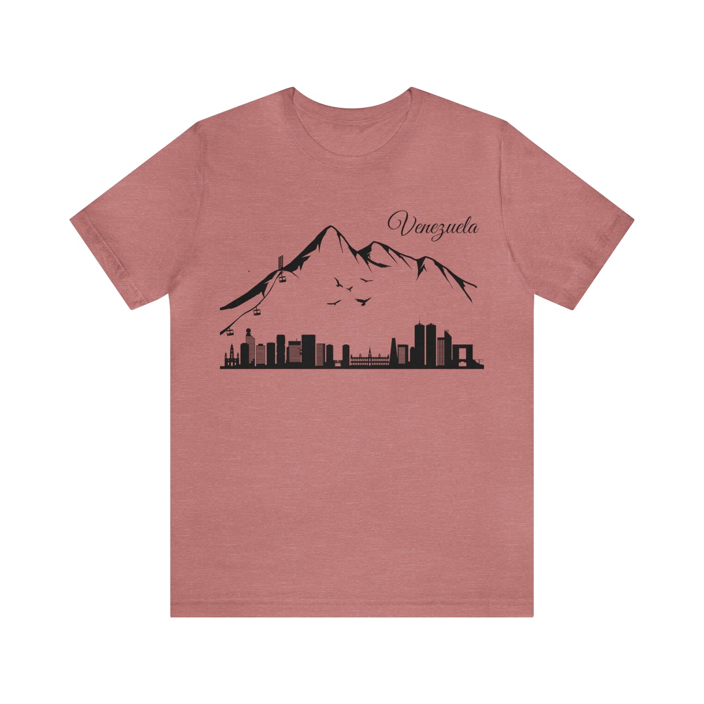 Camiseta de Manga Corta Jersey Unisex - Silueta de Caracas